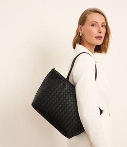 Bolsa Shopper Grande com Efeito Tressê