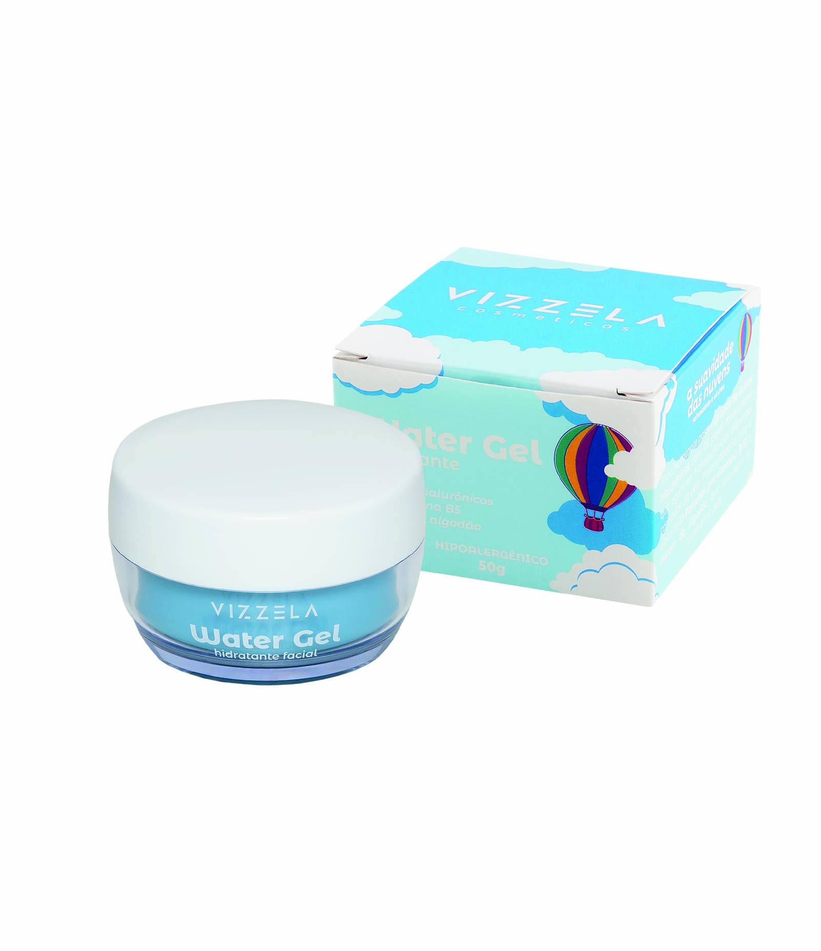 Gel Hidratante Facial Water Gel Vizzela 50g 2