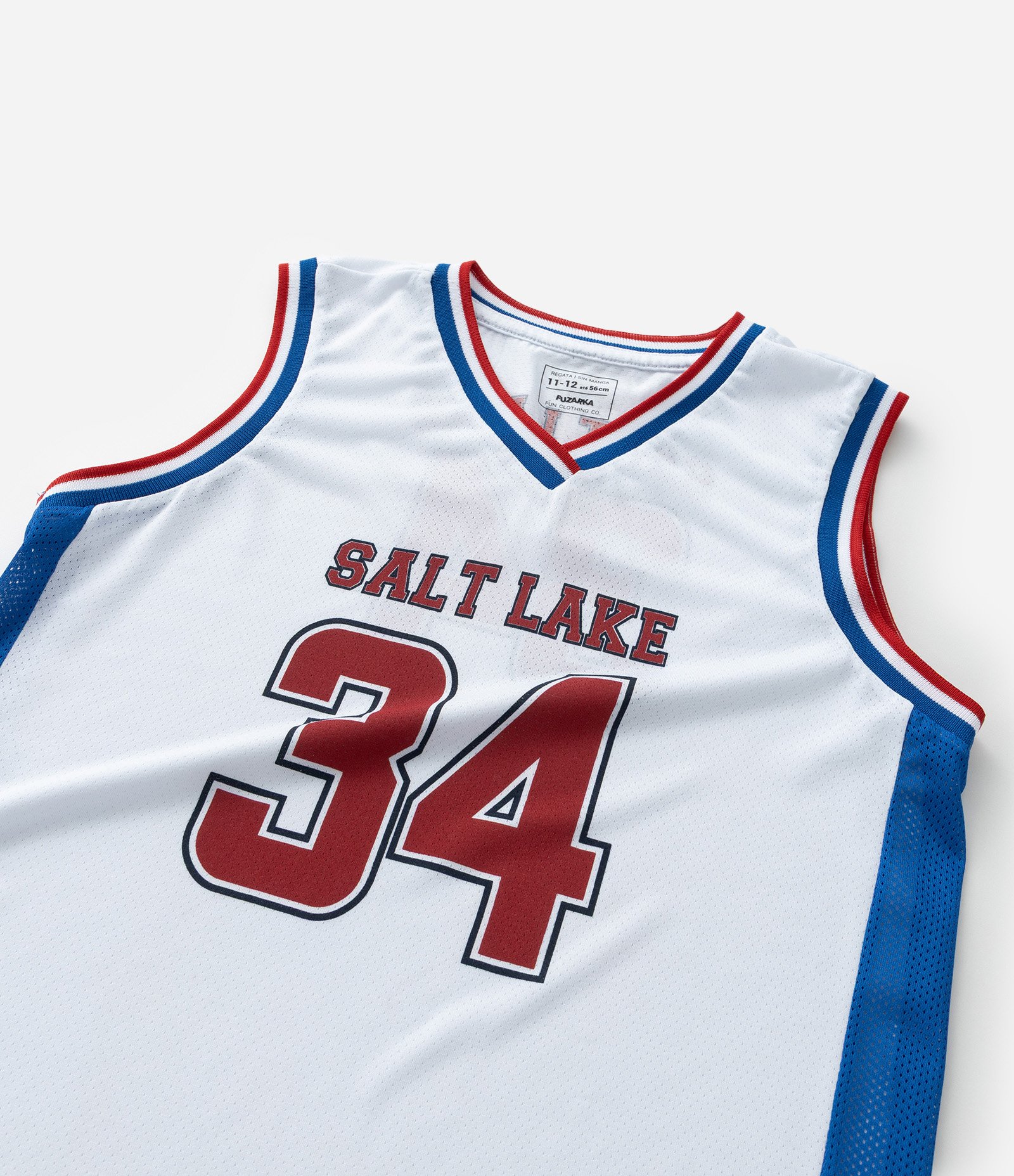 Regata Esportiva Infantil Estampa Salt Lake - Tam 5 a 14 Anos Azul/Branco 6