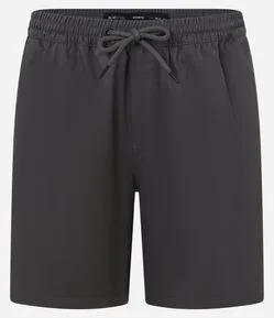 Bermuda Regular em Sarja com Elástico no Cós e Cordão