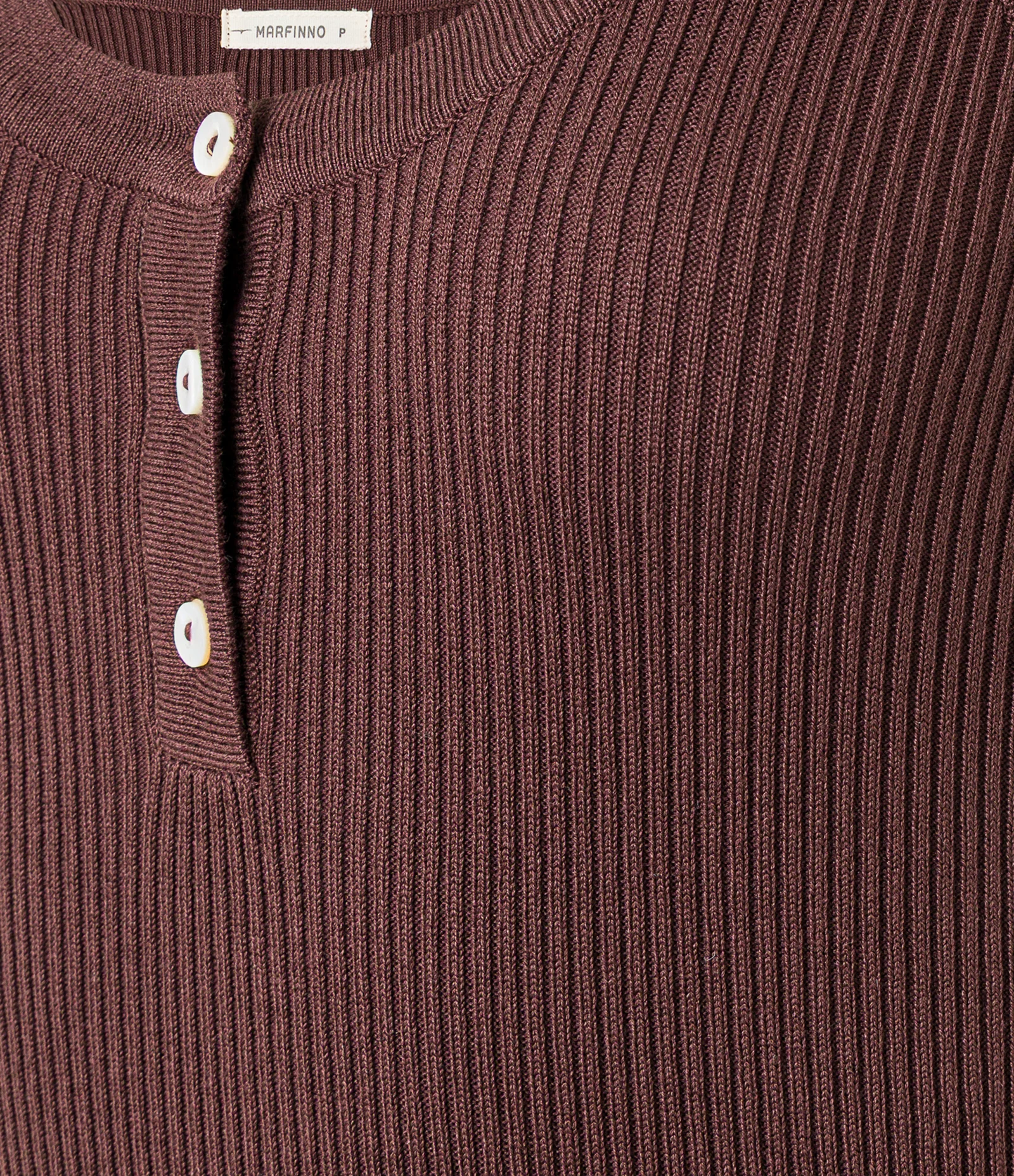 Blusa Básica Canelada em Tricô com Decote U Marrom 6