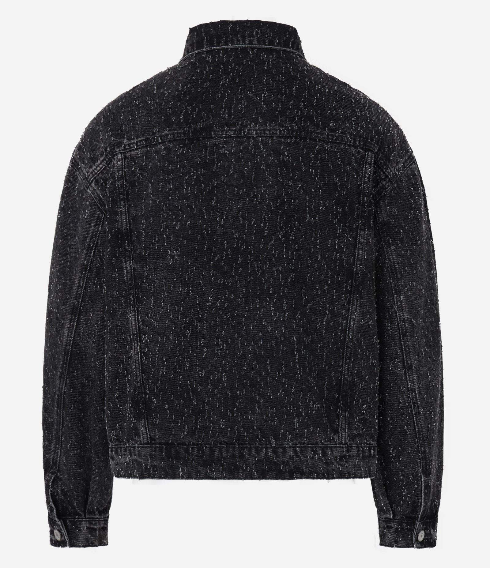 Jaqueta Boxy em Jeans com Bolsos e Puídos Preto 8