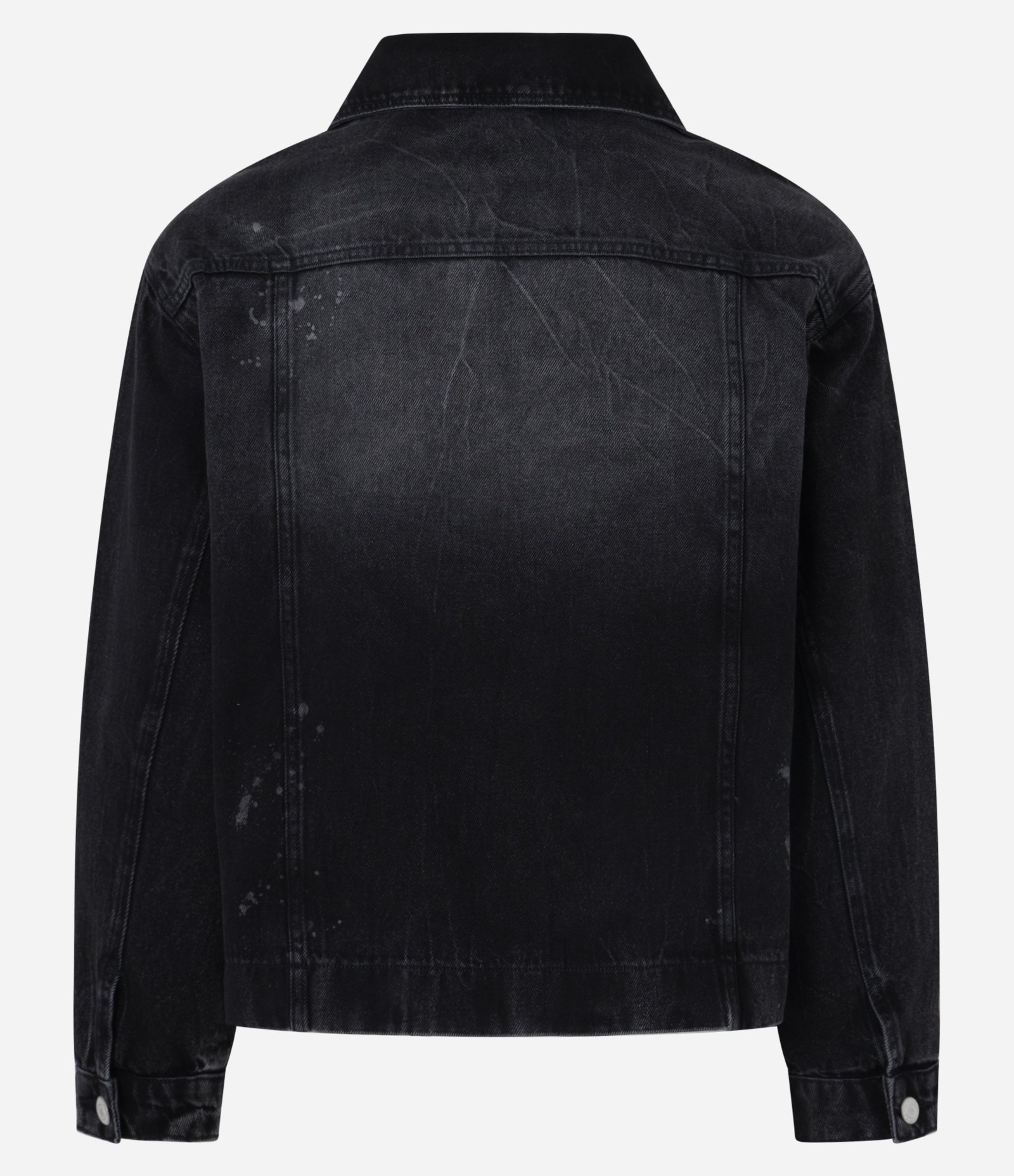 Jaqueta Boxy em Jeans Estonada Preto 8