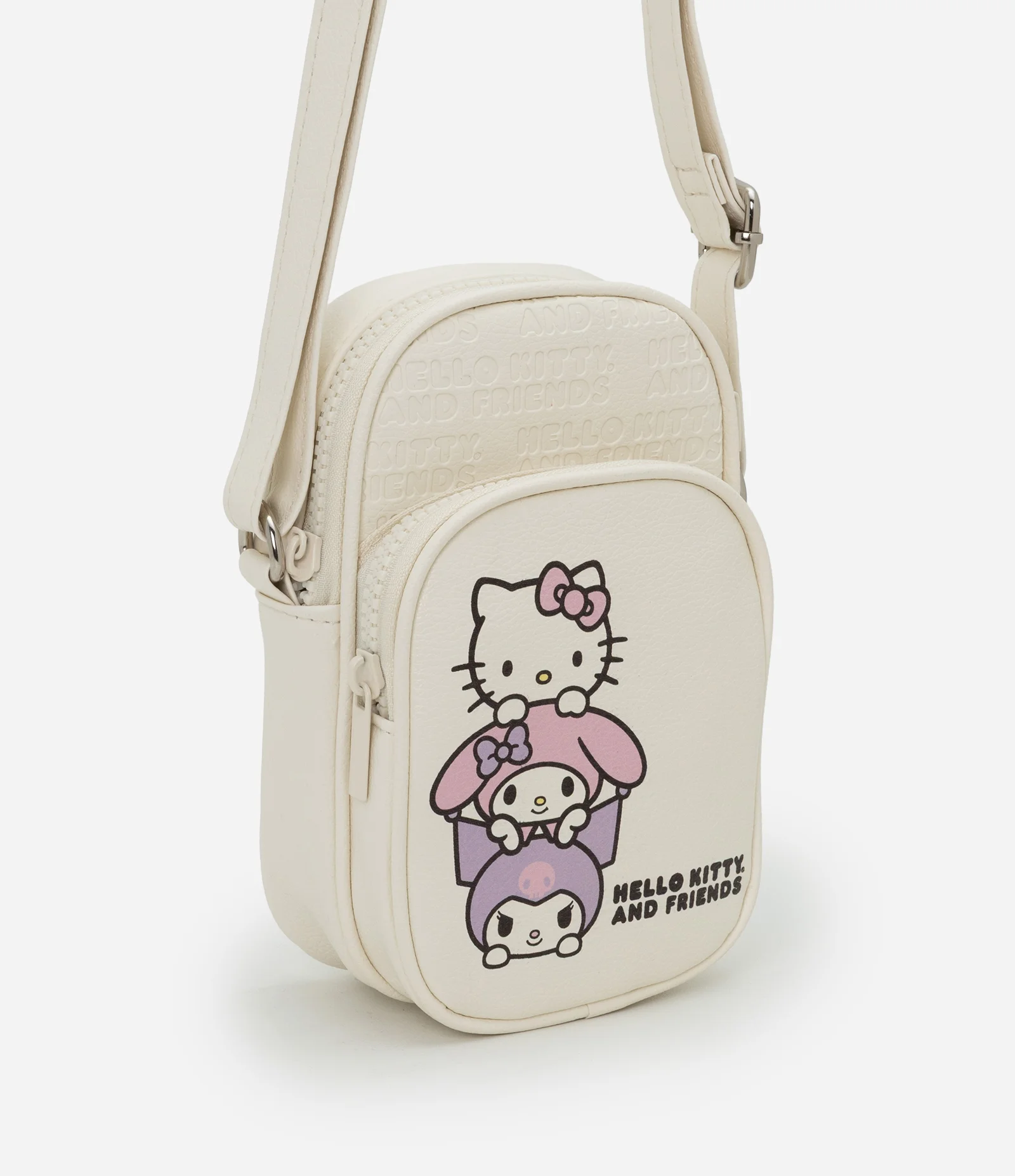 Bolsa Infantil Shouder Bag com Estampa Hello Kitty e Amigos - Tam Único Off White 1