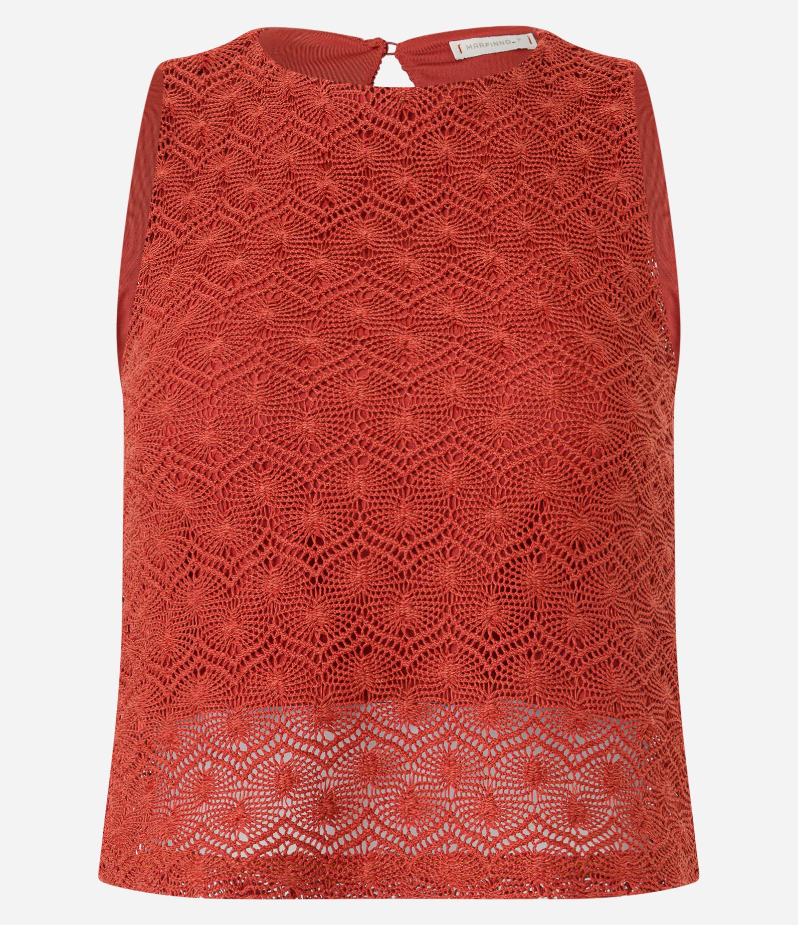 Blusa sem Mangas em Tricô Texturizado Vermelho 6