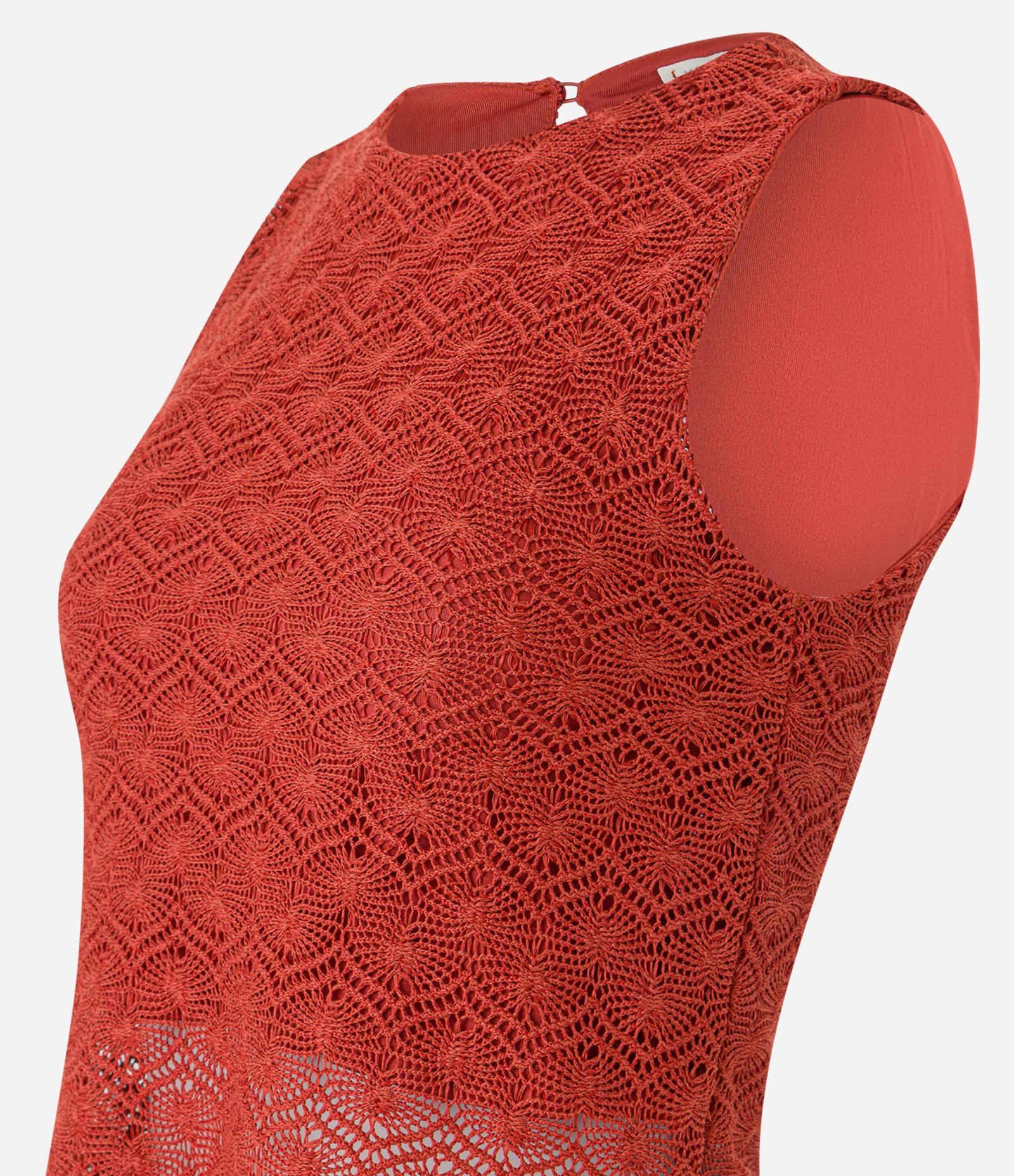 Blusa sem Mangas em Tricô Texturizado Vermelho 7