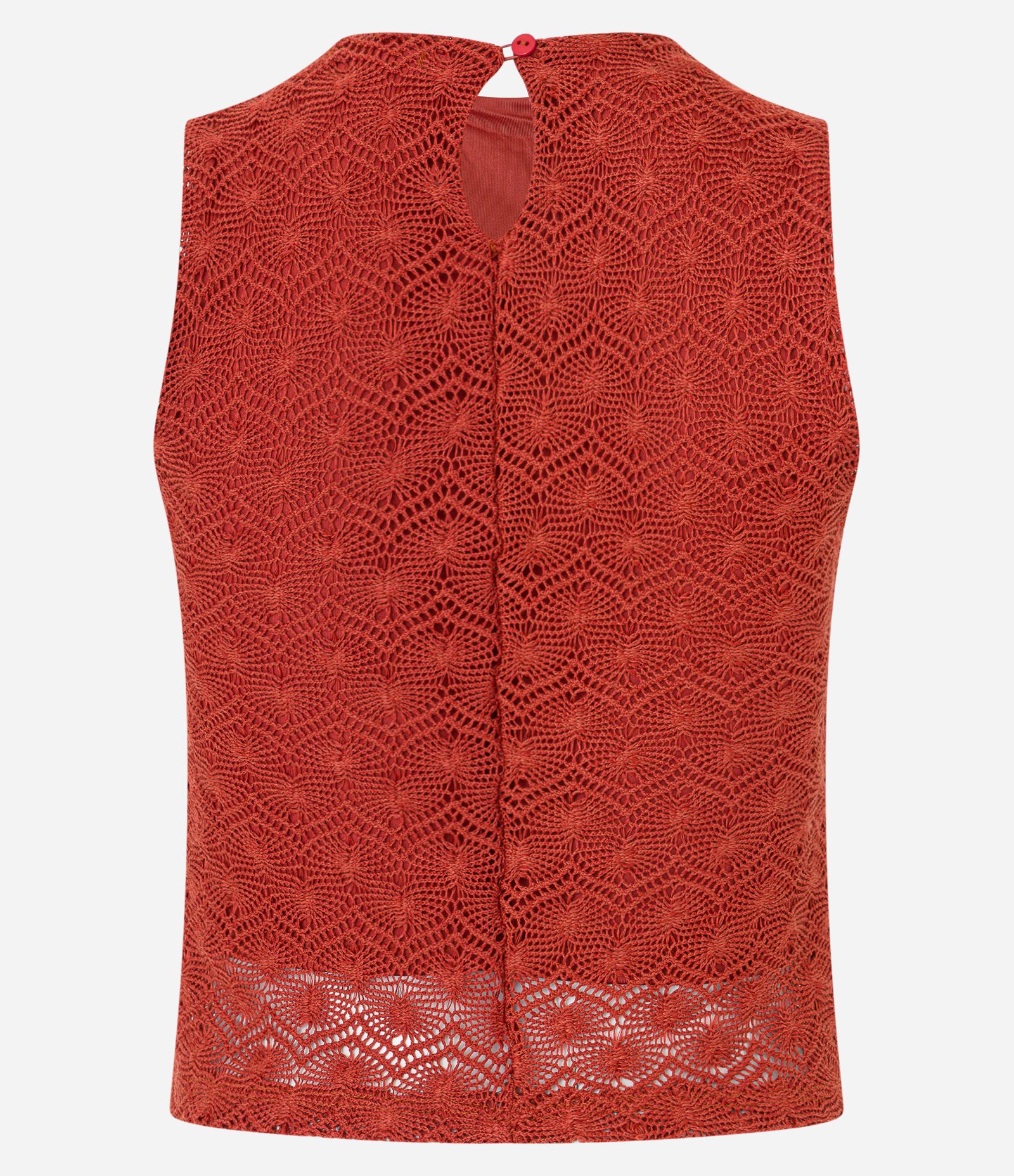 Blusa sem Mangas em Tricô Texturizado Vermelho 8