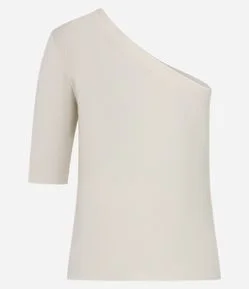 Blusa Canelada em Ribana com Decote Ombro Só