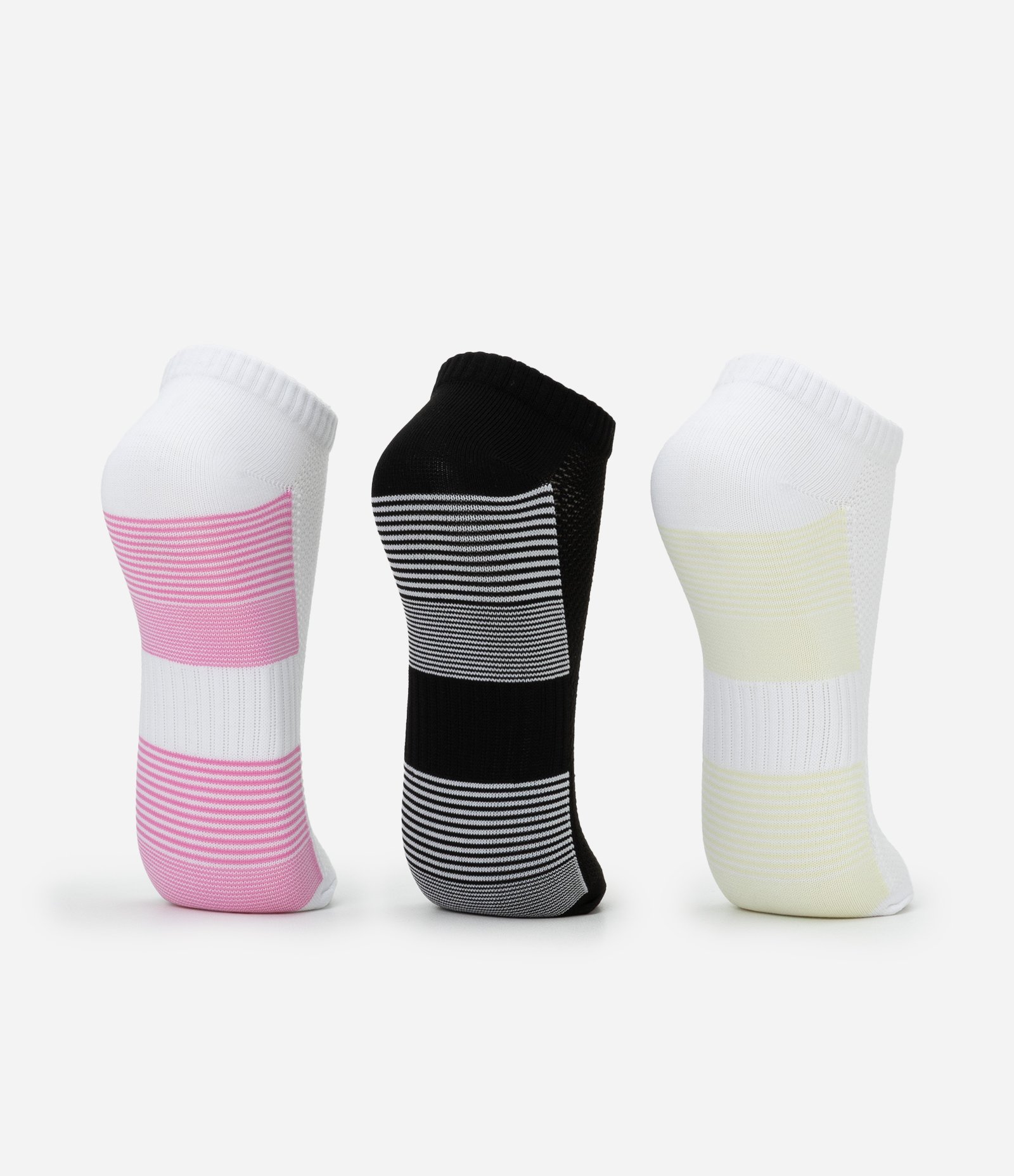Kit 03 Meias Cano Baixo Esportivas em Poliamida Multicores 3
