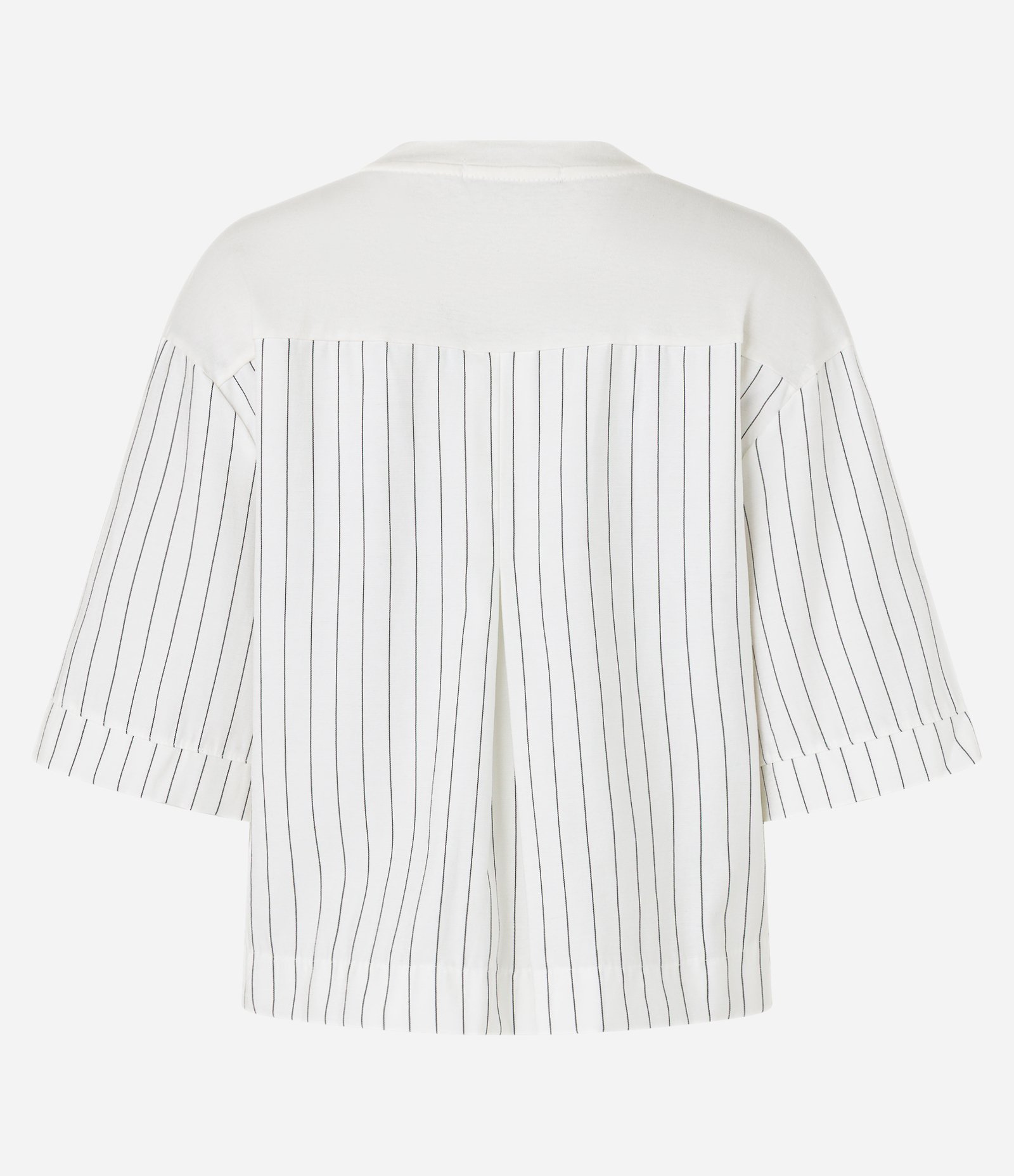 Camiseta Boxy em Algodão com Listras na Manga e Costas Bege 6