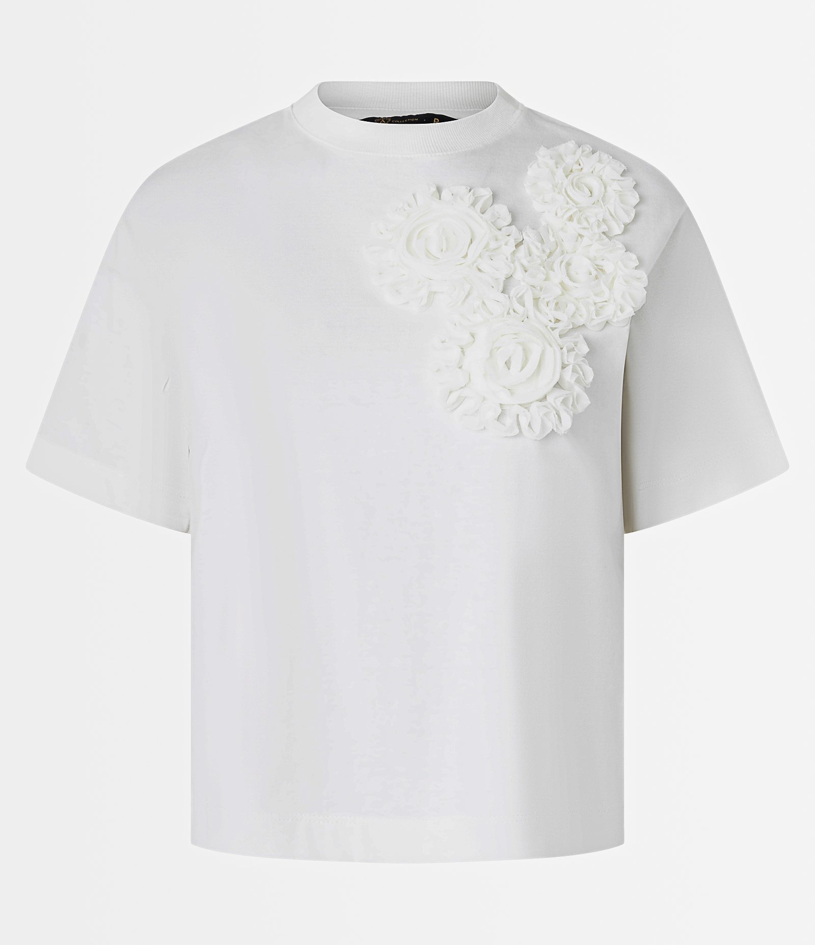 Blusa em Algodão com Flores de Tecido no Ombro Branco 4