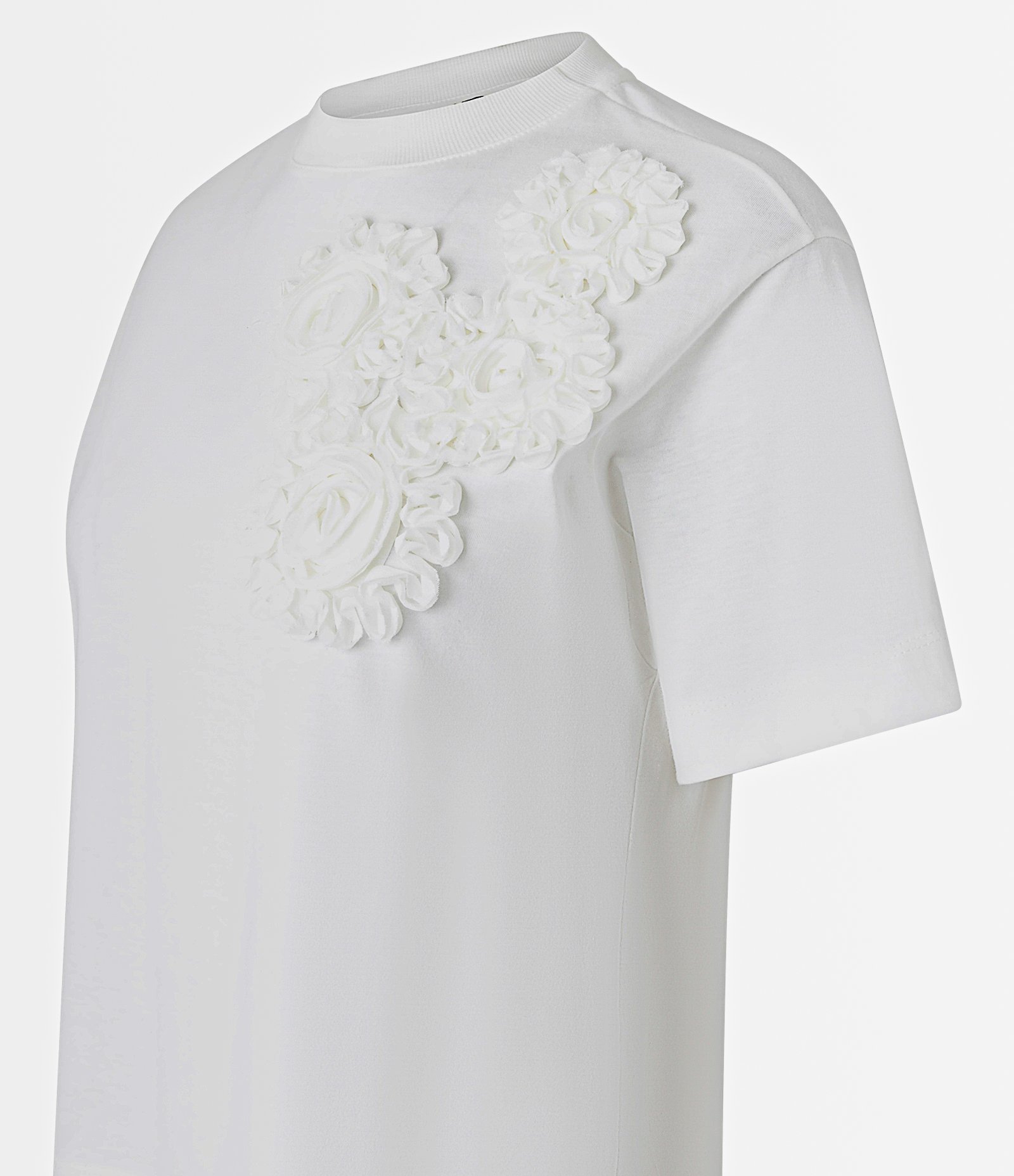 Blusa em Algodão com Flores de Tecido no Ombro Branco 5