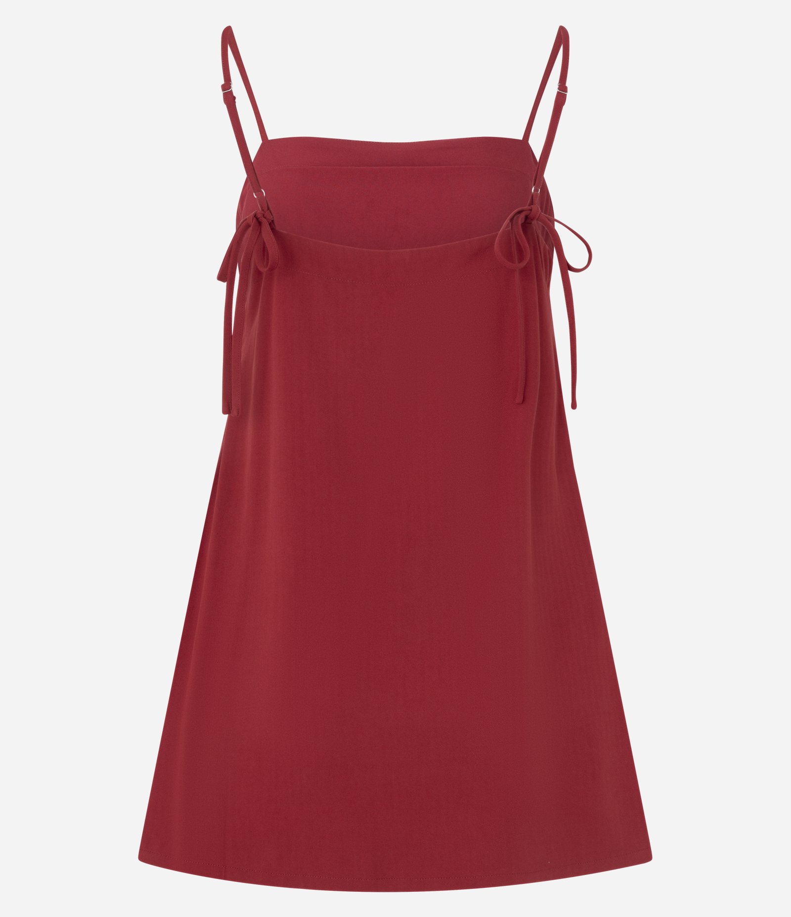 Vestido Curto em Viscose com Amarração nas Alças Vermelho 6