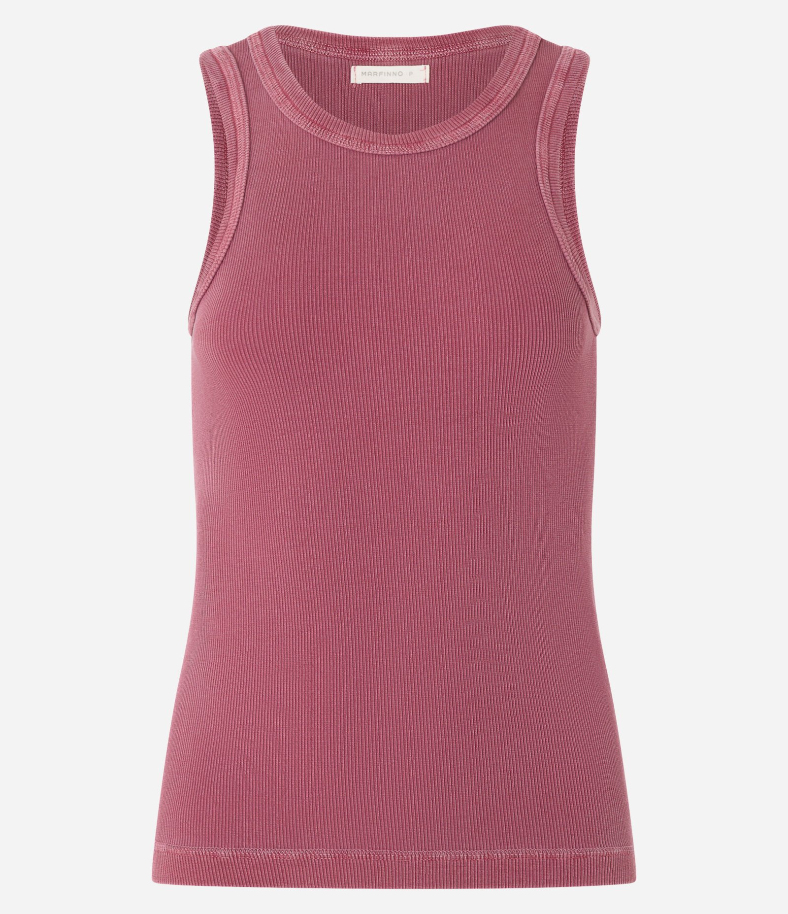 Blusa Regata Estonada em Ribana com Textura Canelada Rosa Terroso 5