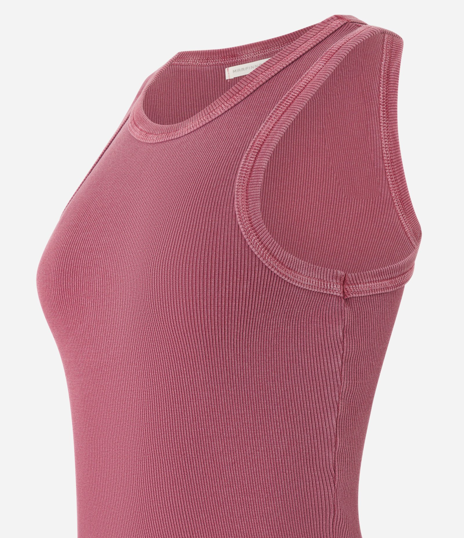 Blusa Regata Estonada em Ribana com Textura Canelada Rosa Terroso 6