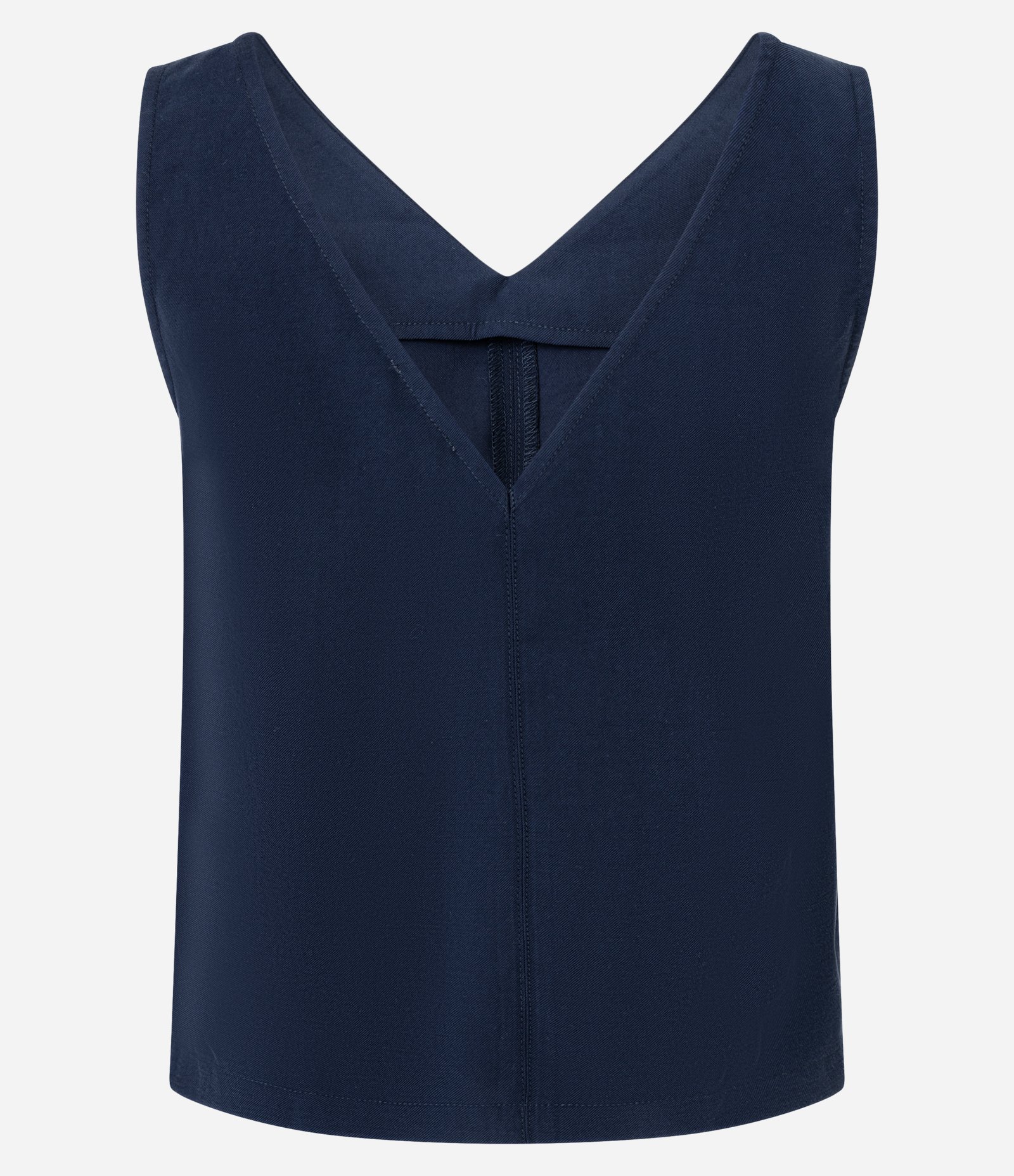 Blusa em Viscose com Decote V e Efeito Sarjado Azul 6