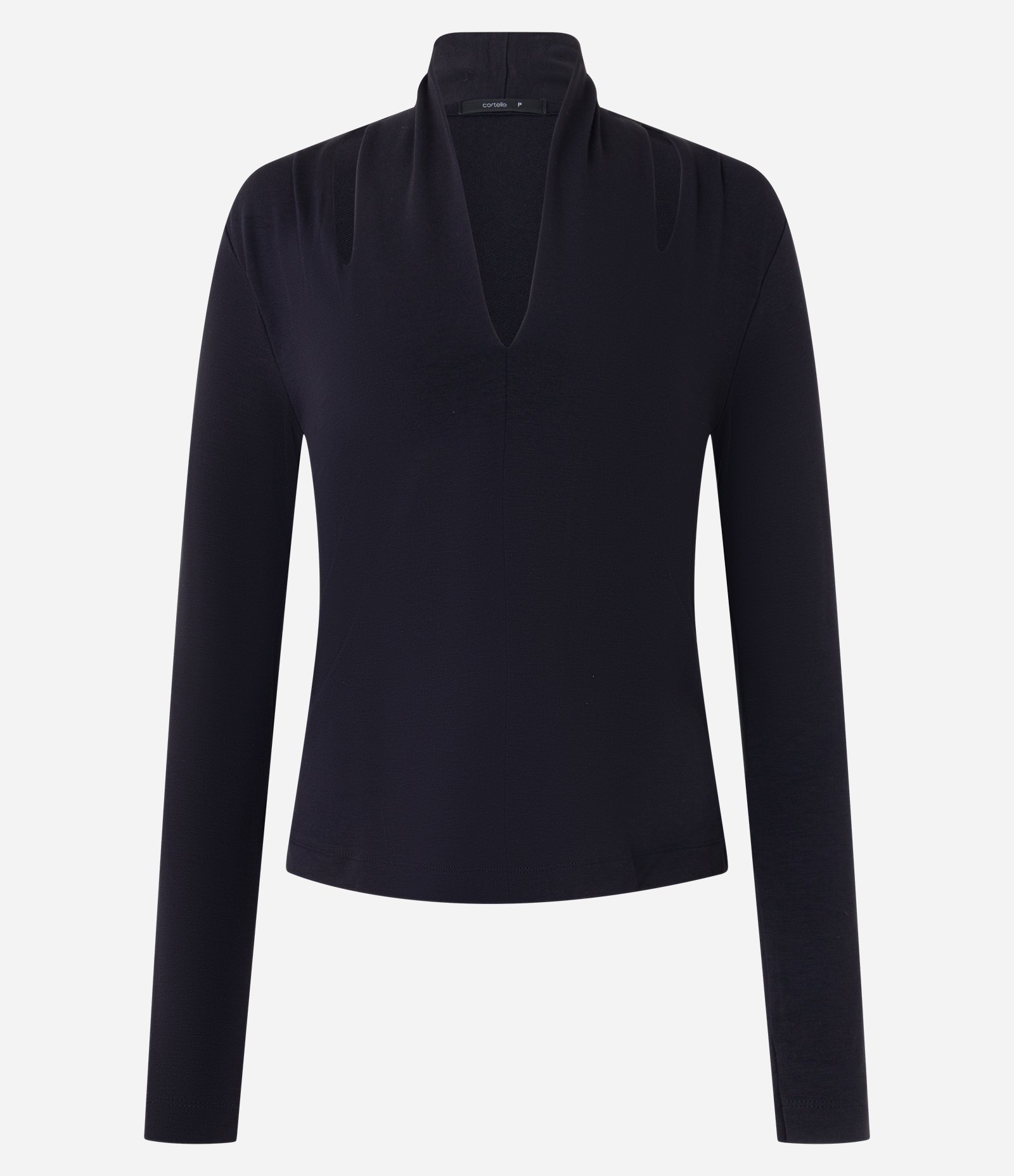 Blusa em Viscose com Decote V e Vazado no Ombro Preto 5