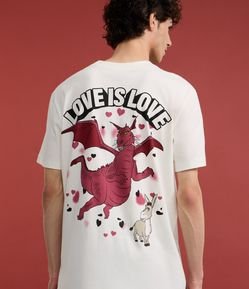 Camiseta Comfort em Algodão com Estampa Shrek e Lettering Love Is Love