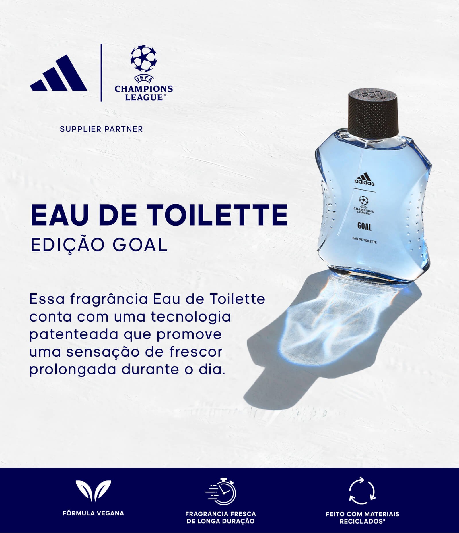 Kit Adidas Uefa Eau de Toilette 50ml + Gel de Banho 250ml KIT 2