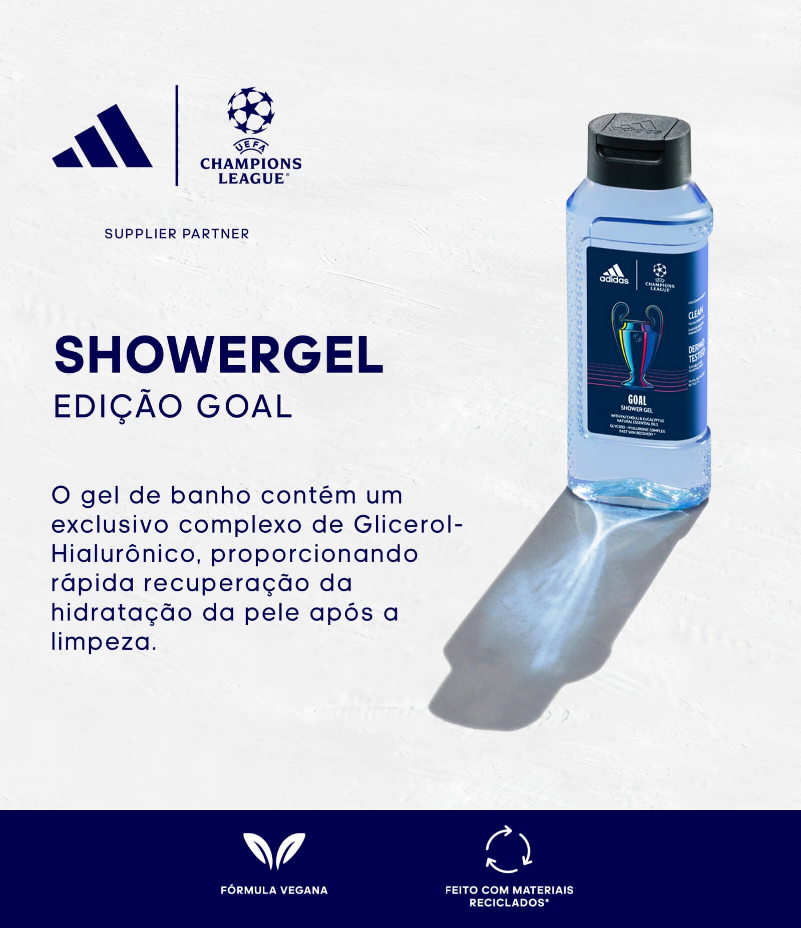 Kit Adidas Uefa Eau de Toilette 50ml + Gel de Banho 250ml KIT 4
