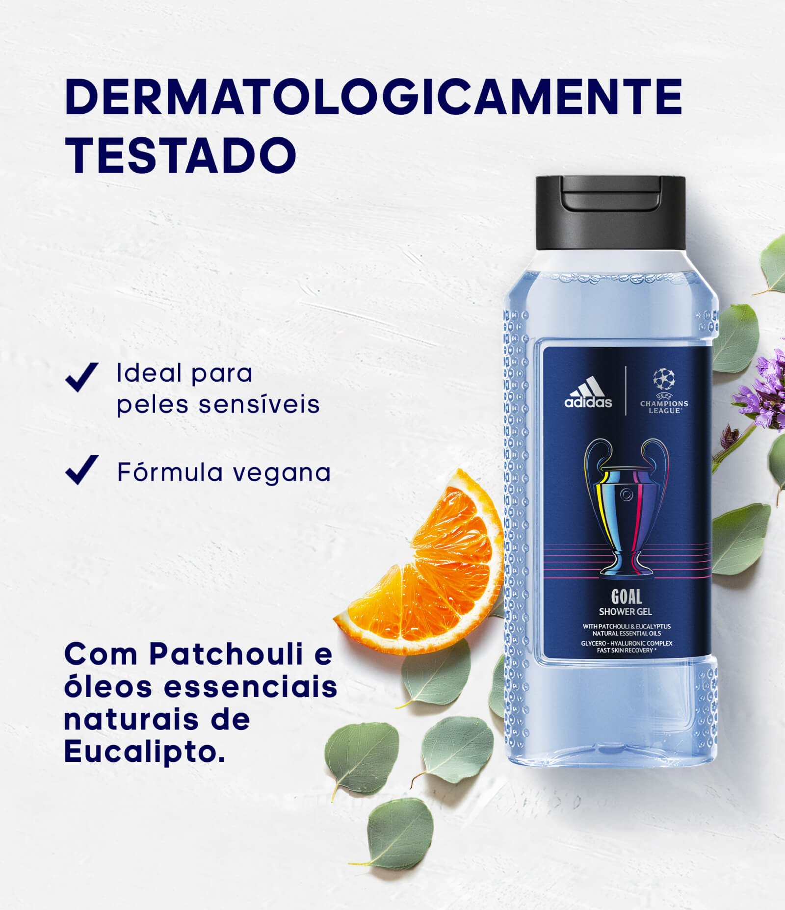 Kit Adidas Uefa Eau de Toilette 50ml + Gel de Banho 250ml KIT 6