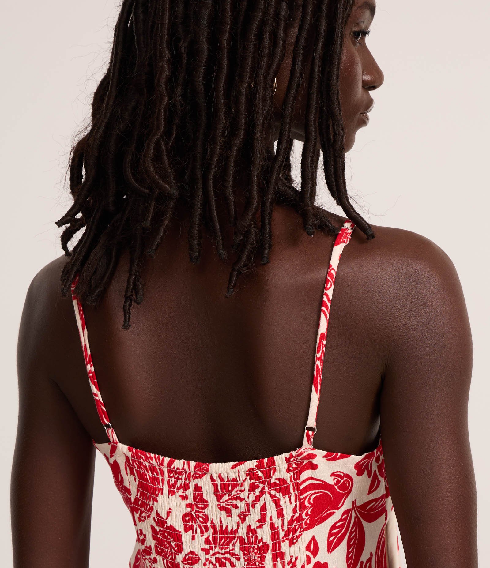 Vestido New Midi com Recortes e Estampa Tropical em Bloco de Cores Multicores 3