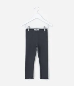 Calça Legging Infantil Canelada com Frufru na Barra - Tam 1 a 6 Anos