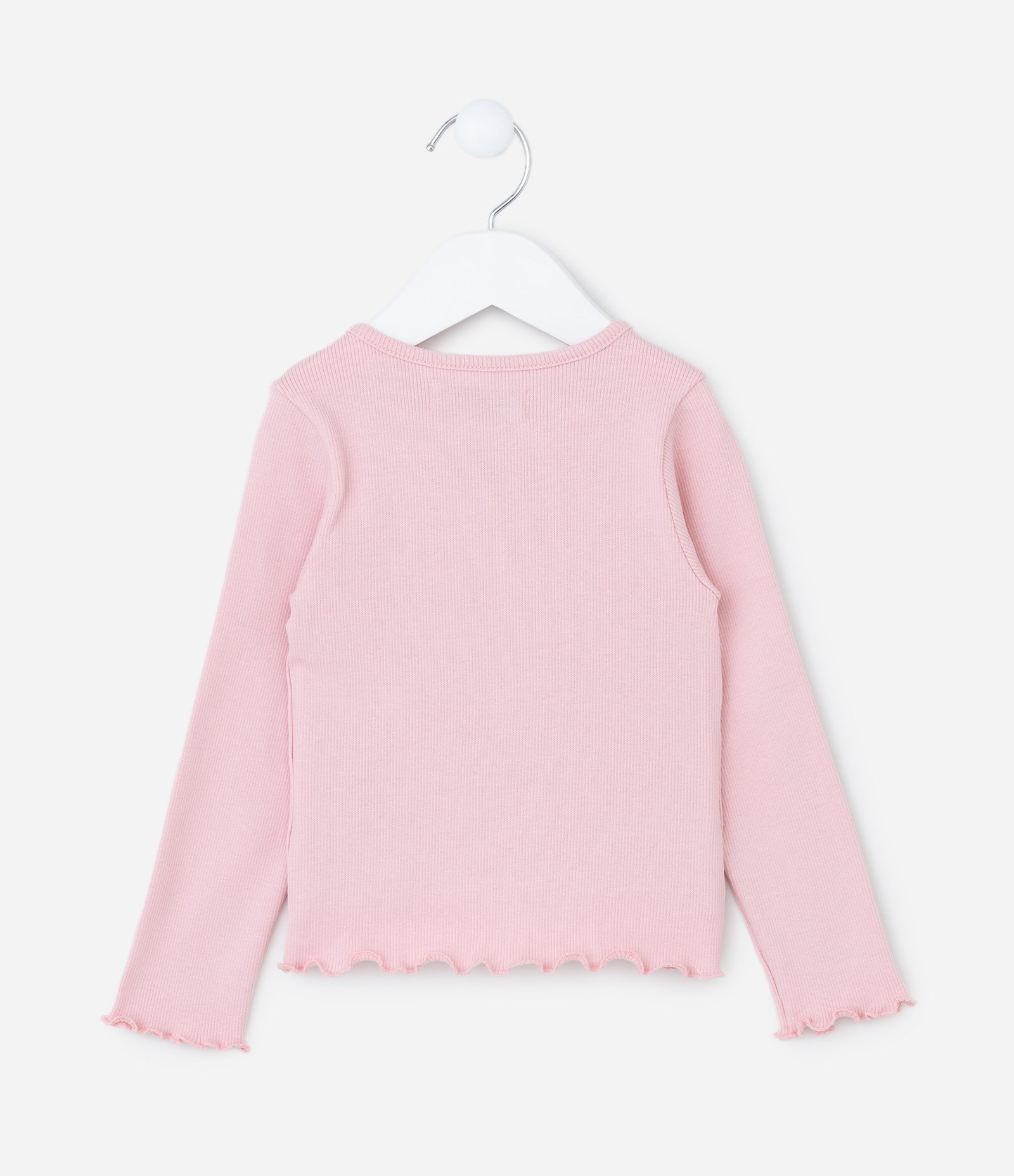 Blusa Infantil Canelada com Estampa Mini Coração - Tam 1 a 6 Anos Rosa 2