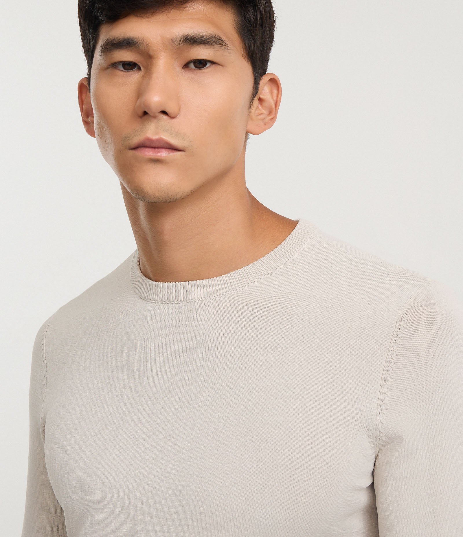 Suéter Regular em Viscose com Efeito Tricô Cinza 3