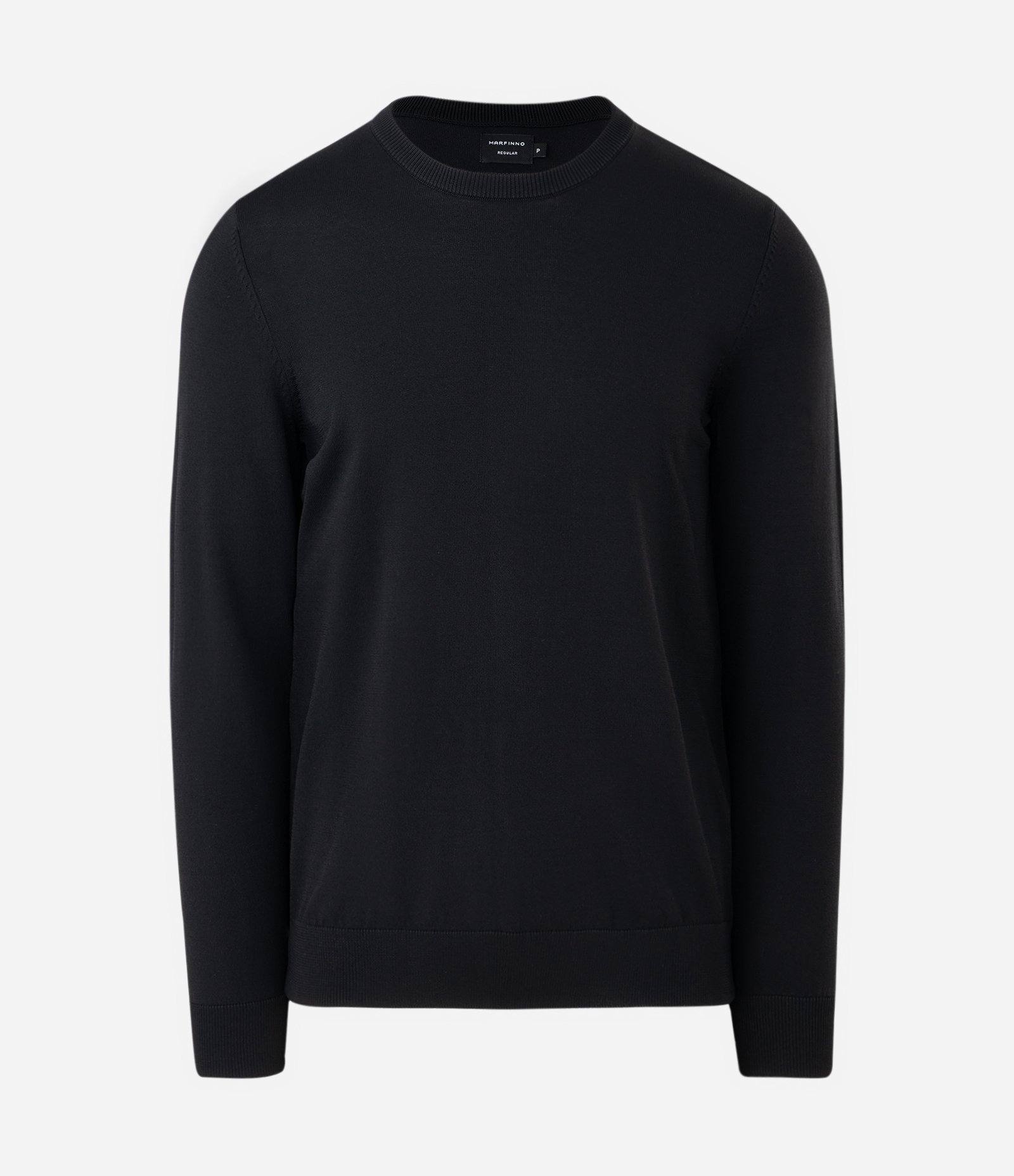 Suéter Regular em Viscose com Efeito Tricô Preto 5