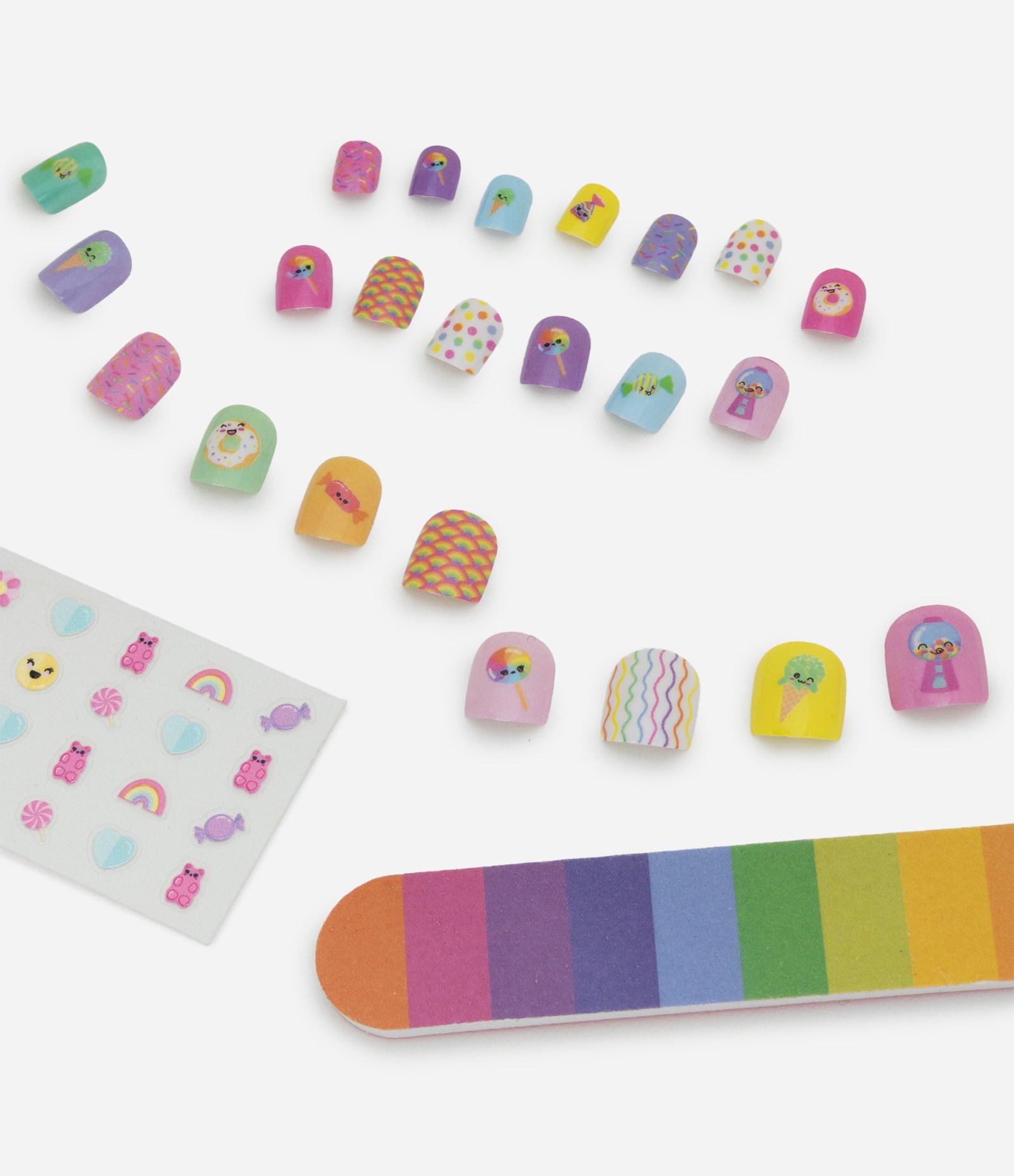 Kit de Unhas Posticas Coloridas com Lixa E Adesivo Cores Alchemia COLORIDO 5