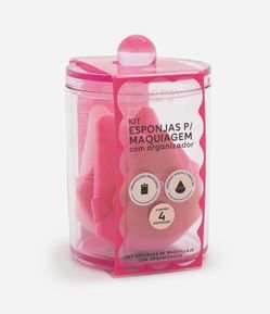 Kit com esponjas de maquiagem e suporte acrílico Alchemia