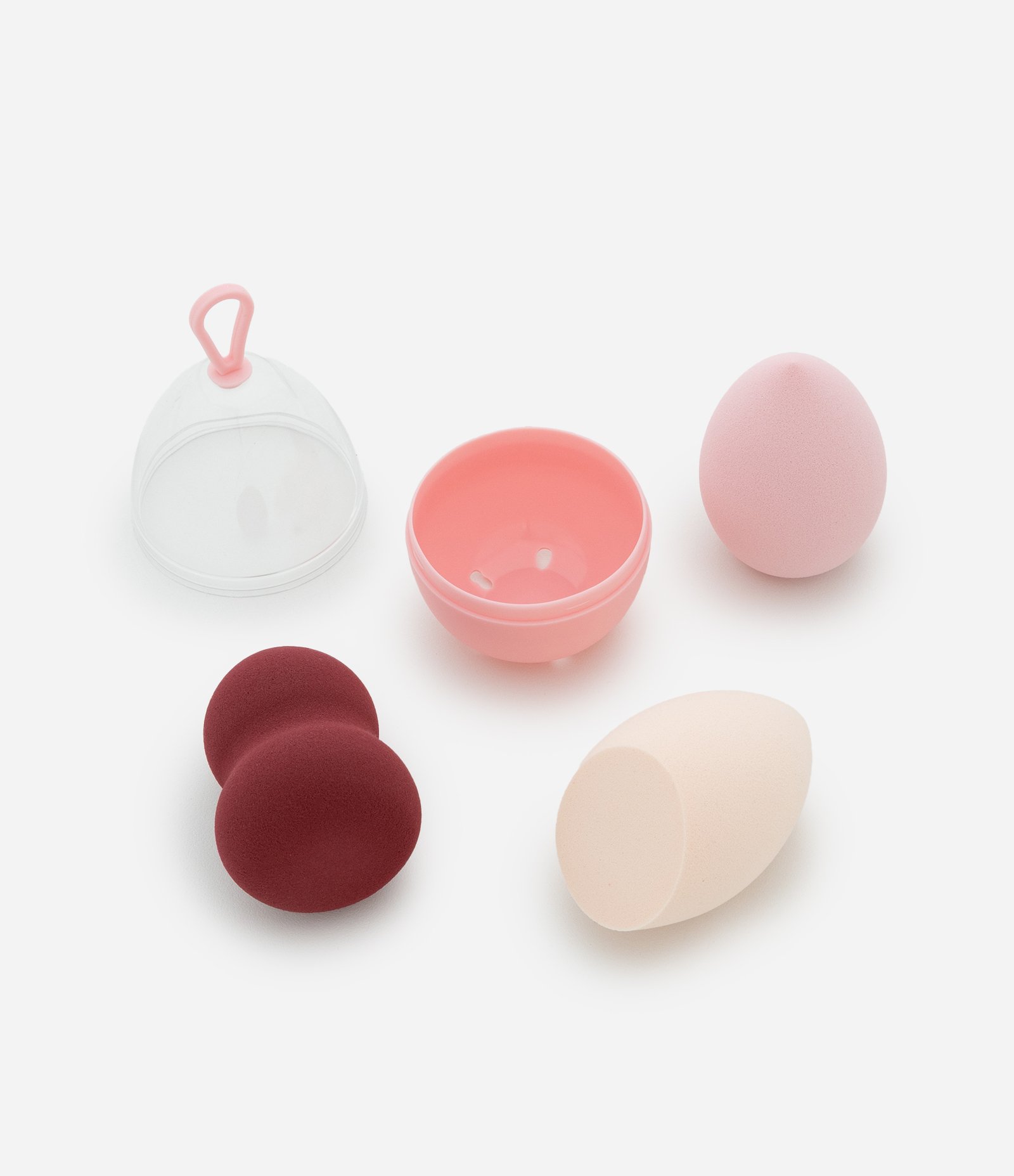 Conjunto com Tres Esponjas De Maquiagem Em Formatos Variados com Estojo Natal Alchemia COLORIDO 3