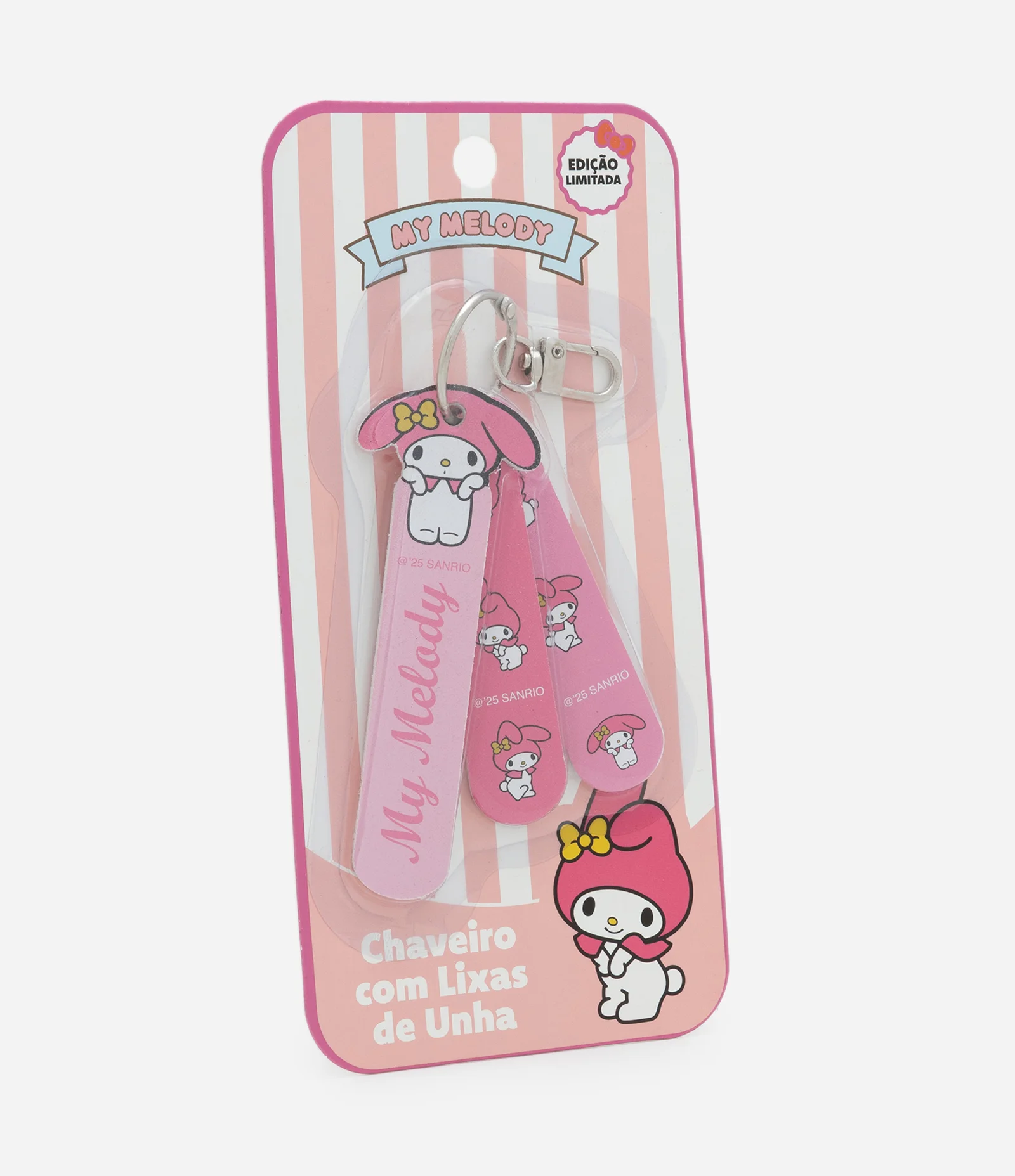 Conjunto Três Lixas de Unhas com Chaveiro My Melody KIT 1