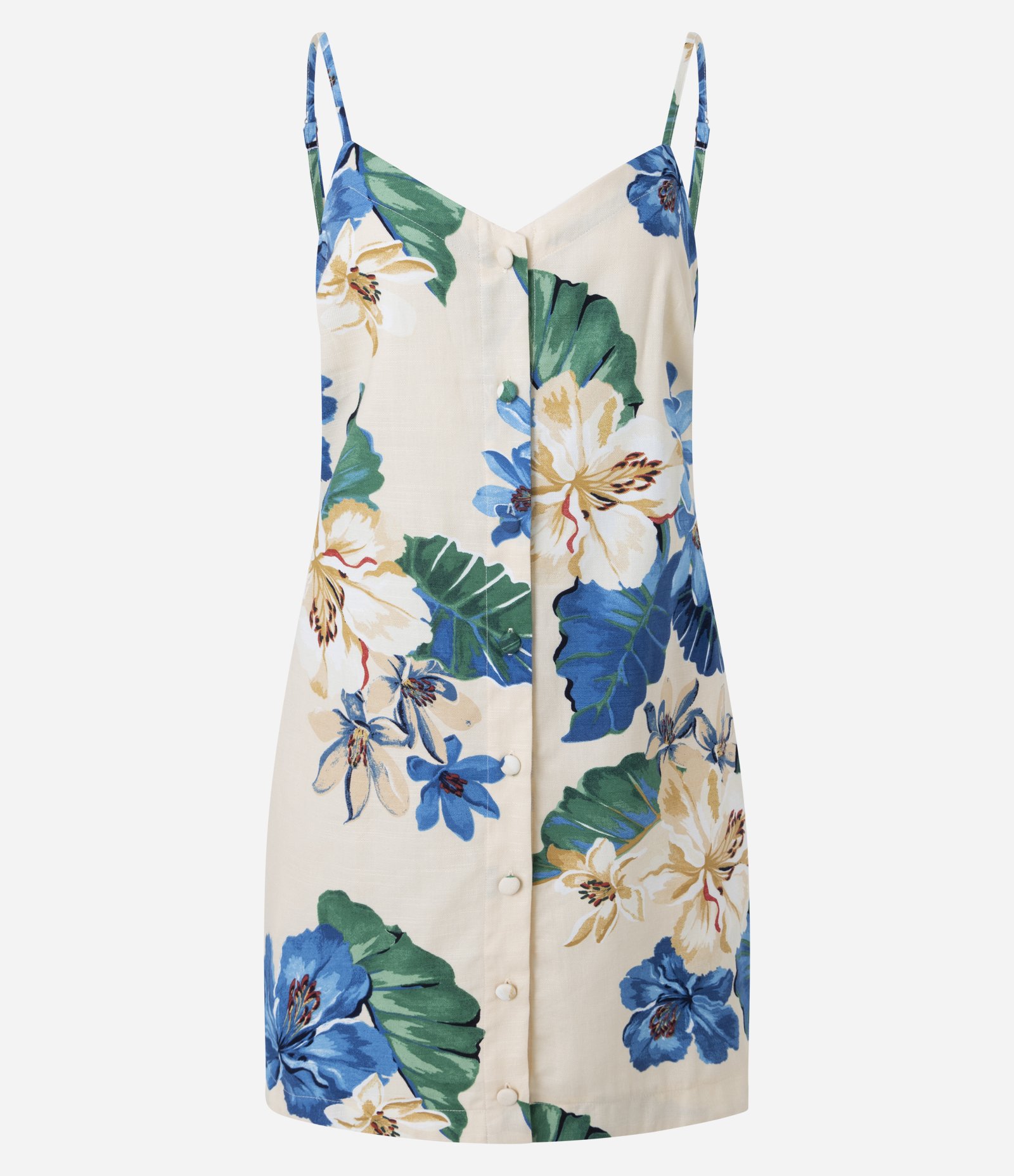 Vestido Curto em Algodão com Estampa Floral e Alcinhas Off White 7