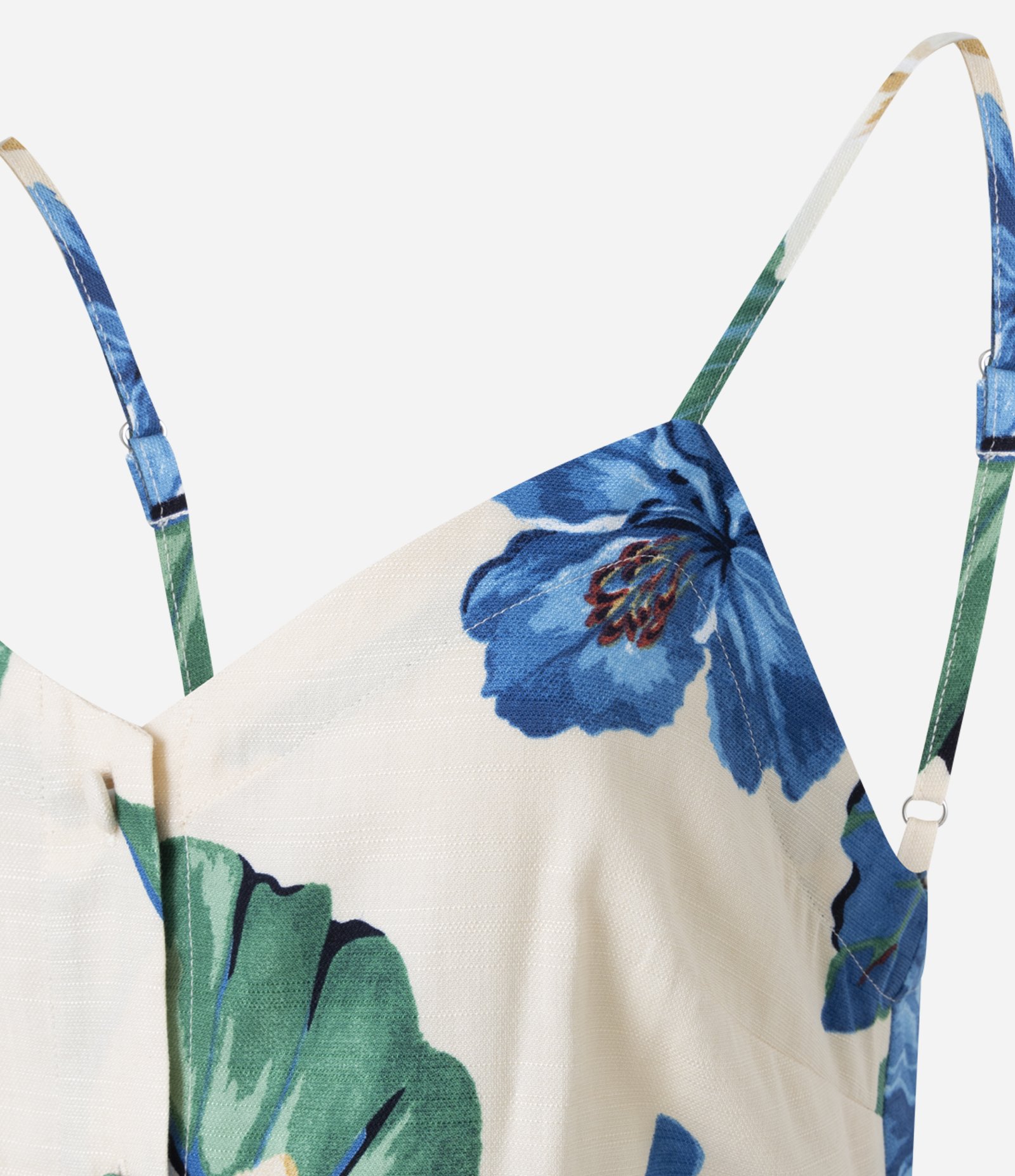 Vestido Curto em Algodão com Estampa Floral e Alcinhas Off White 8