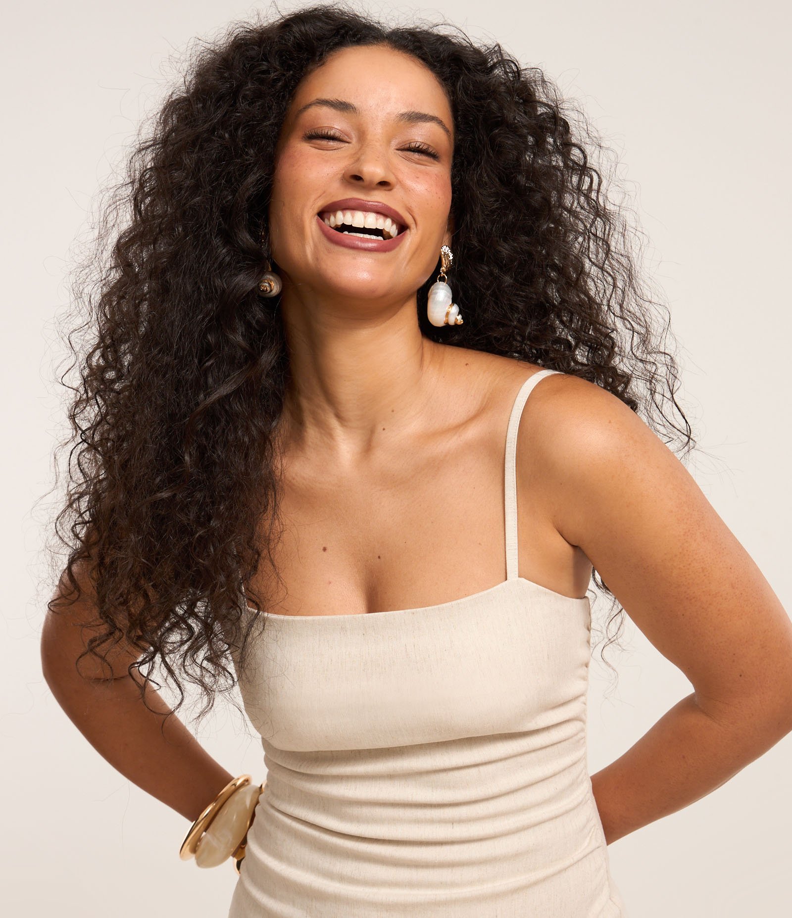 Vestido Long Midi em Viscolinho com Drapeado na Cintura Off White 4