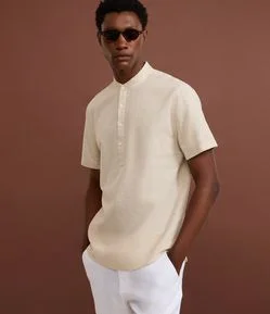 Camisa Bata em Linho com Botões