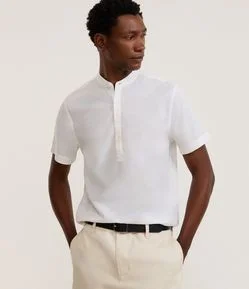 Camisa Bata em Linho com Botões