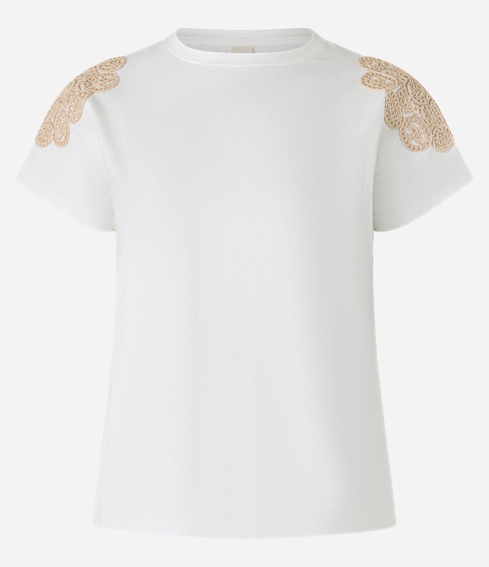 Blusa em Algodão com Bordado Efeito Crochê no Ombro Branco 5