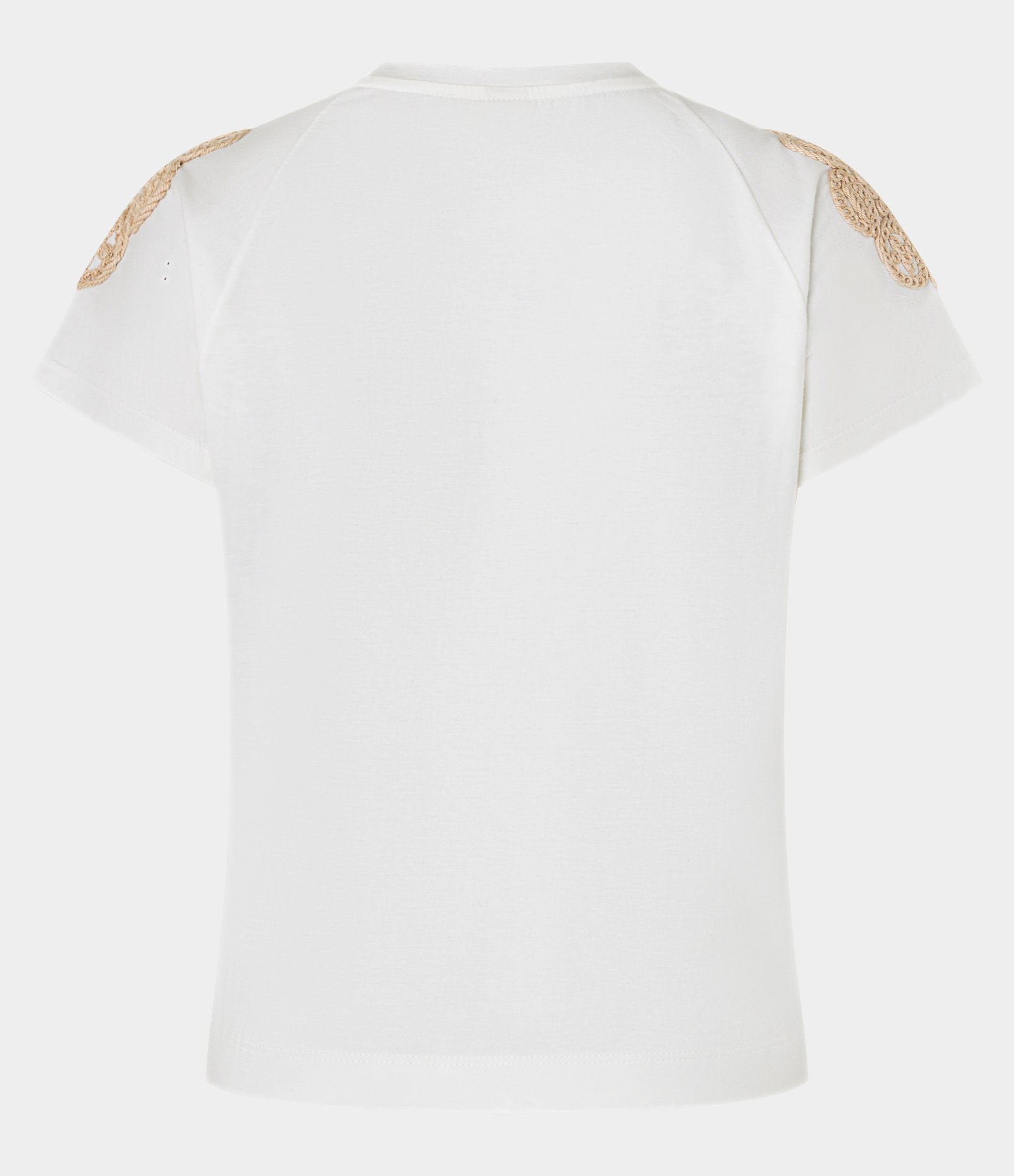 Blusa em Algodão com Bordado Efeito Crochê no Ombro Branco 7