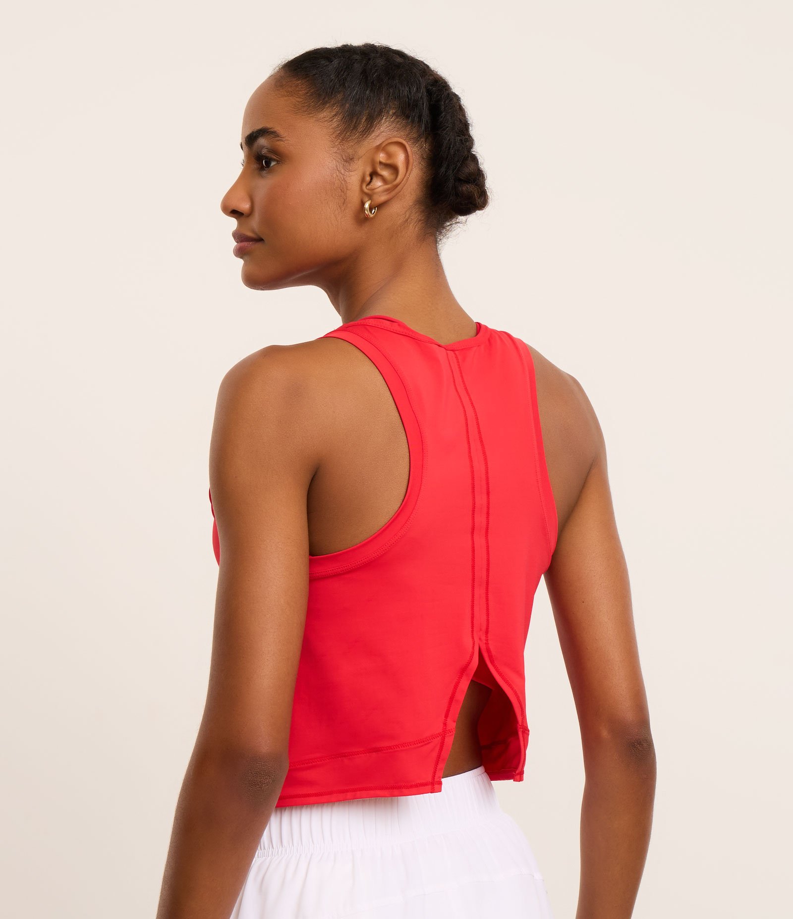 Regata Esportiva em Microfibra com Fenda nas Costas Vermelho 3