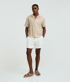 Bermuda em Algodão com Textura Quadriculado