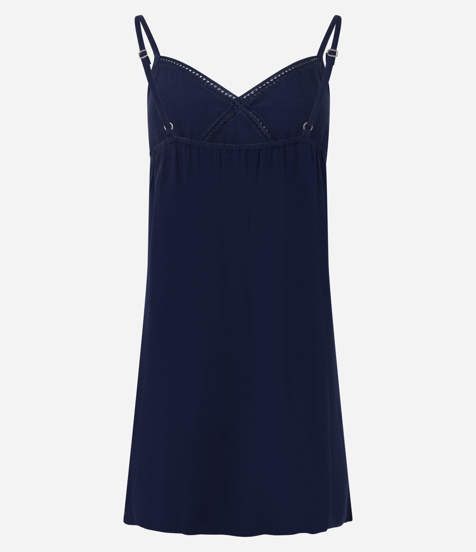 Camisola em Viscose com Alcinha e Entremeio Azul Marinho 6