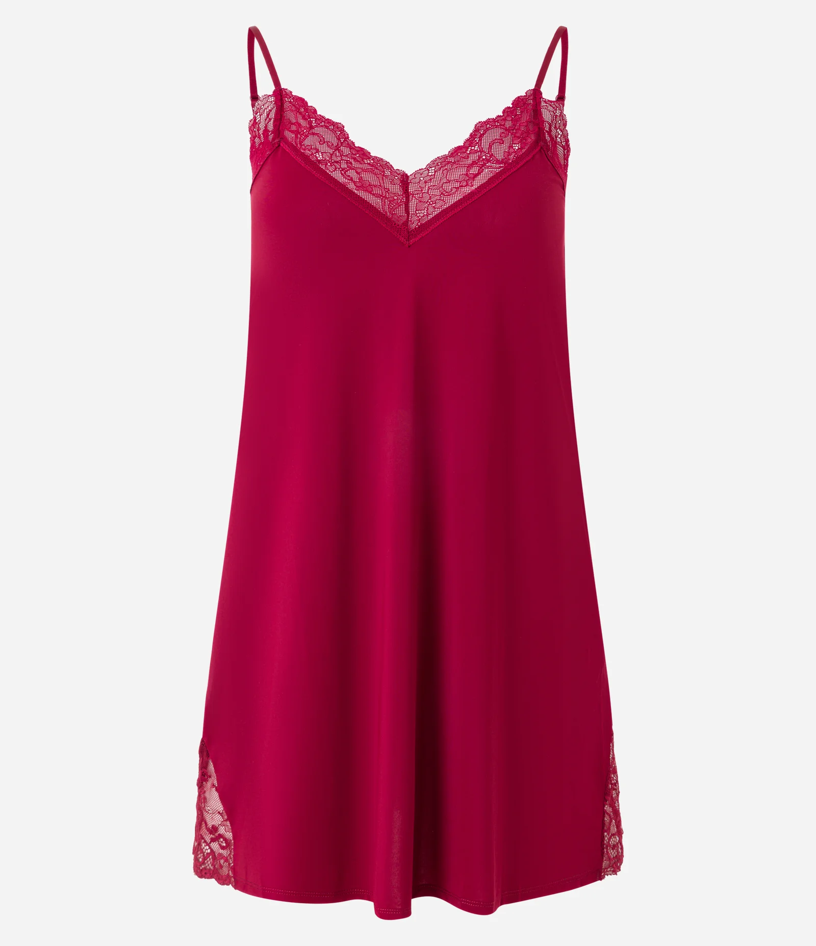 Camisola em Microfibra com Alcinha e Renda no Decote Vermelho 2