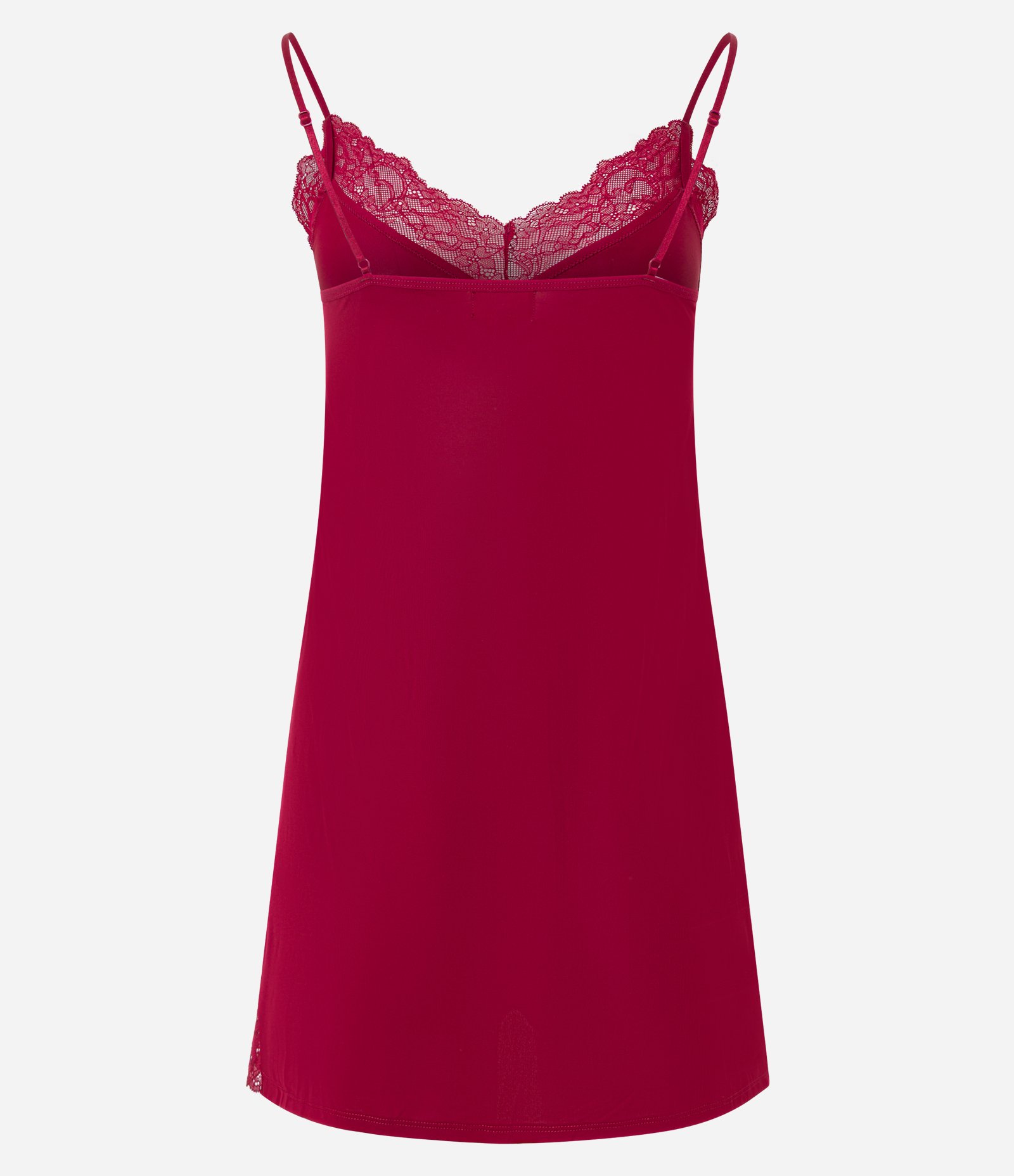 Camisola em Microfibra com Alcinha e Renda no Decote Vermelho 4