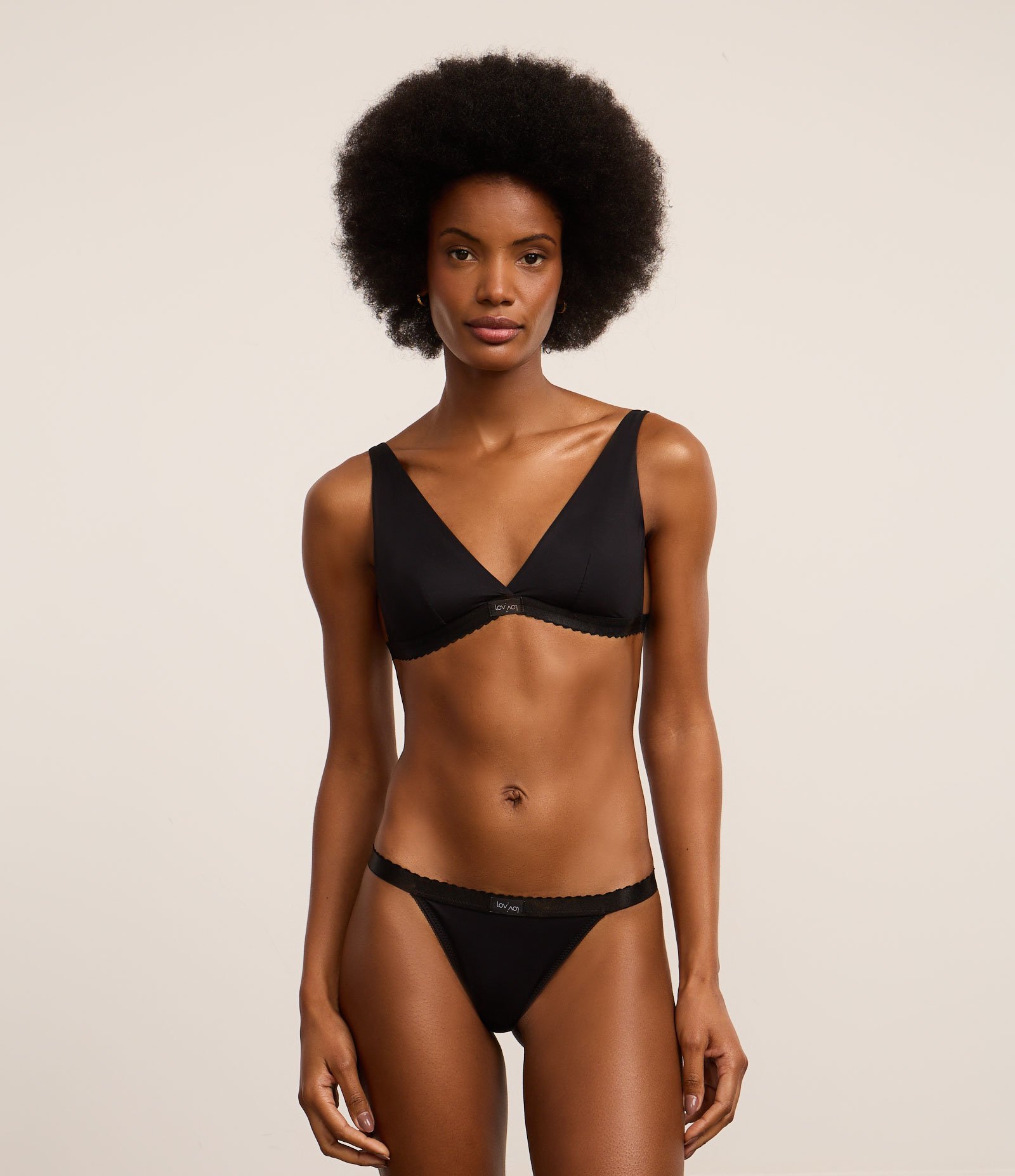 Sutiã Top Triangular em Microfibra LYCRA® XTRA LIFE™ Preto 3