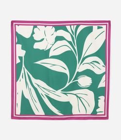 Lenço Acetinado com Estampa de Folhagem Curve & Plus Size