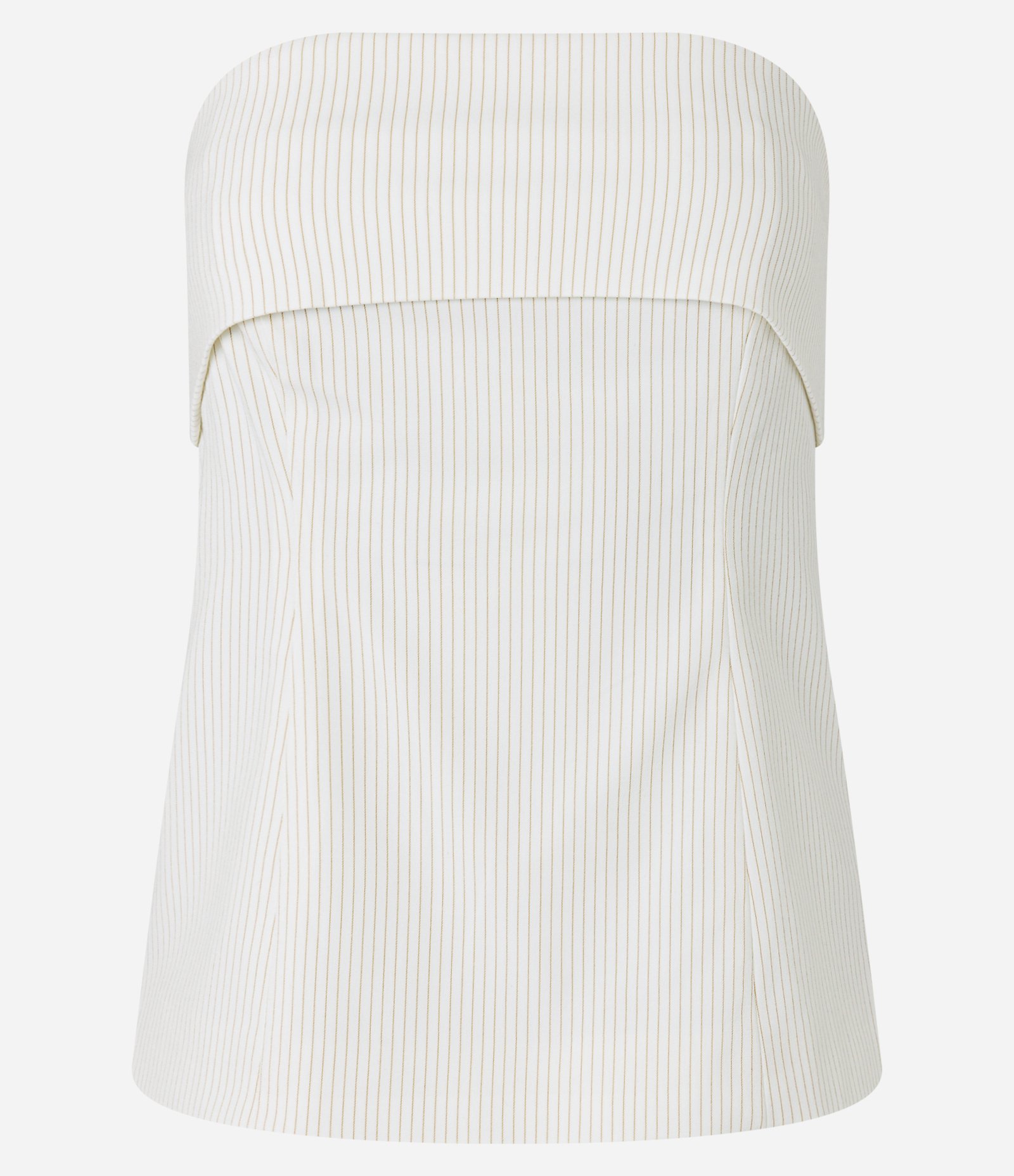 Blusa Alfaiatada com Decote Virado e RIscas de Giz Off White 5