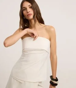 Blusa Alfaiatada com Decote Virado e RIscas de Giz